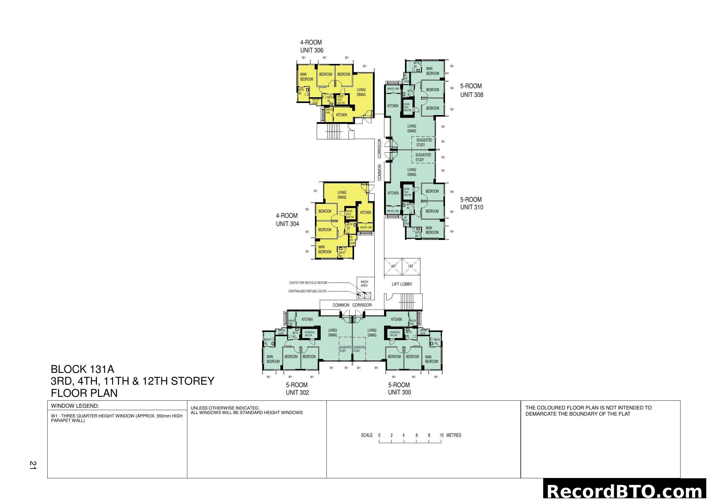 Block 131A Floor Plan (3rd, 4th, 11th & 12th Storey)