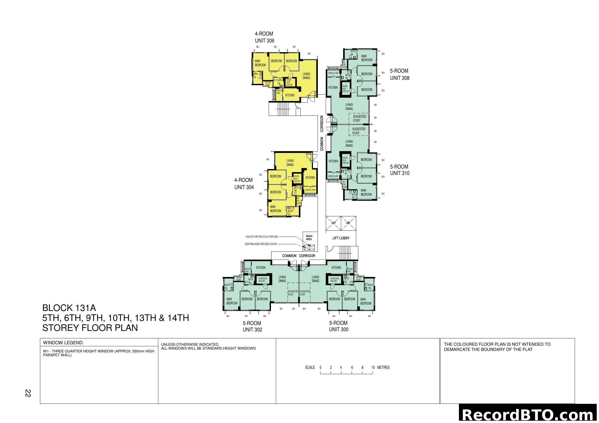 Block 131A Storey Floor Plan for Specific Storeys