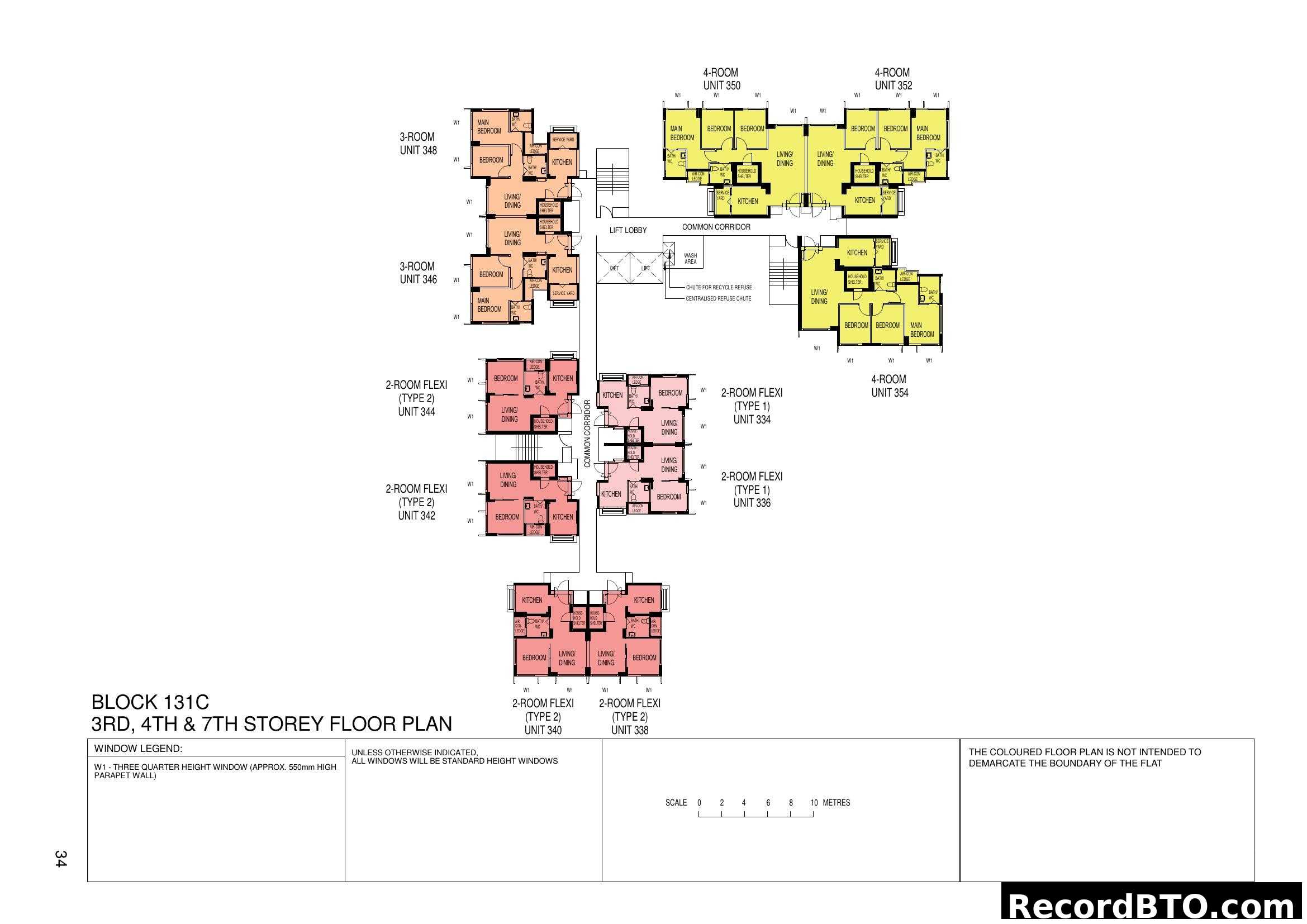 Block 131C 3rd, 4th & 7th Storey Floor Plan