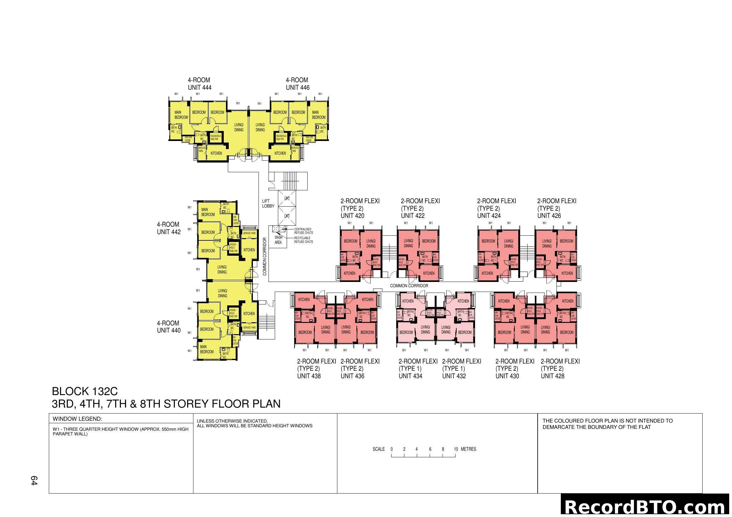 Block 132C 3rd, 4th, 7th & 8th Storey Floor Plan