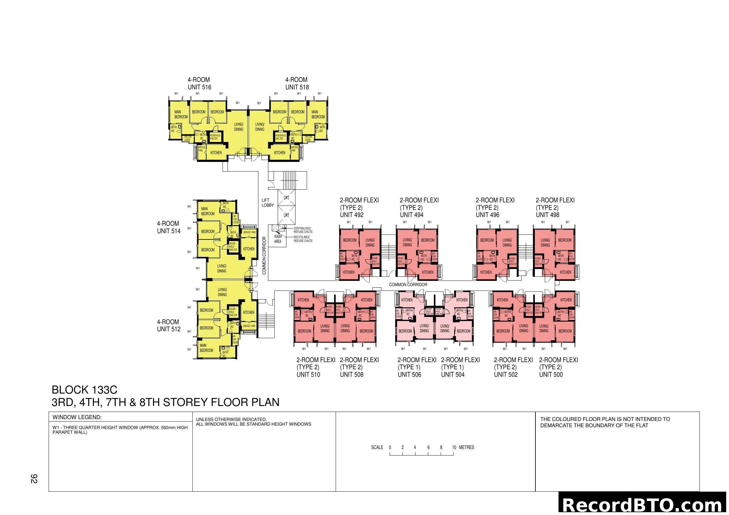 Block 133C 3rd, 4th, 7th & 8th Storey Floor Plan