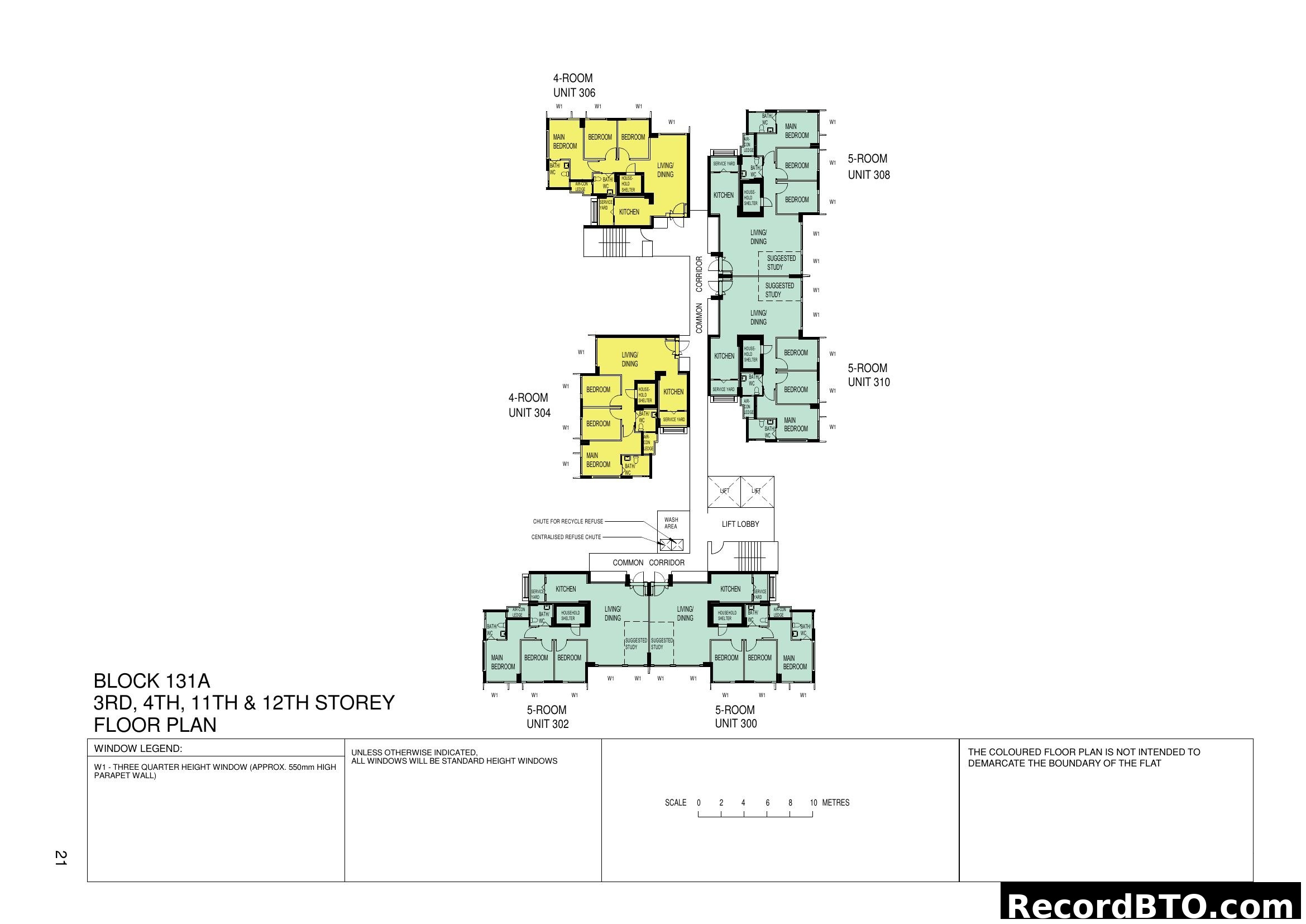 Block 131A Floor Plan (3rd, 4th, 11th & 12th Storey)