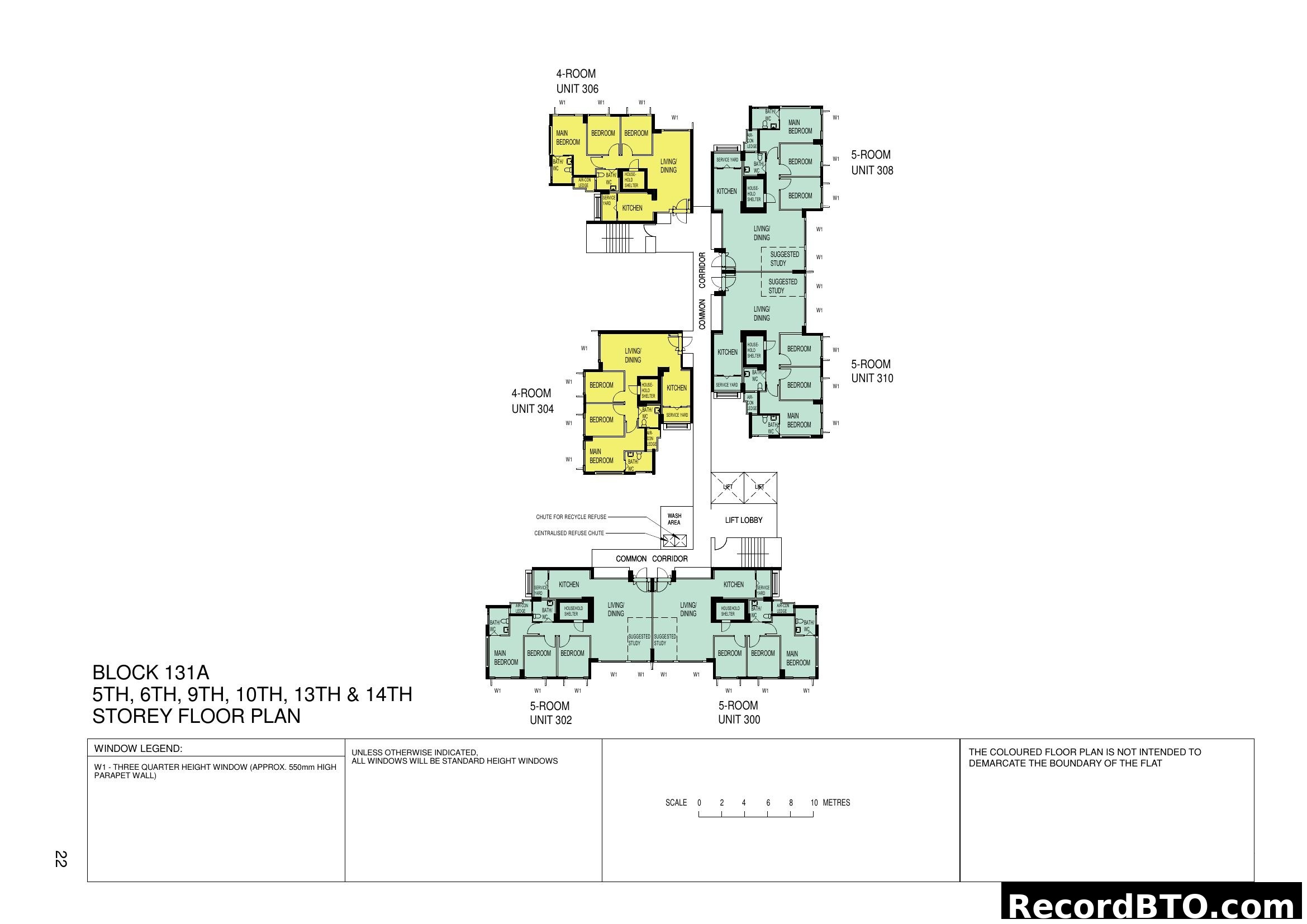 Block 131A Storey Floor Plan for Specific Storeys