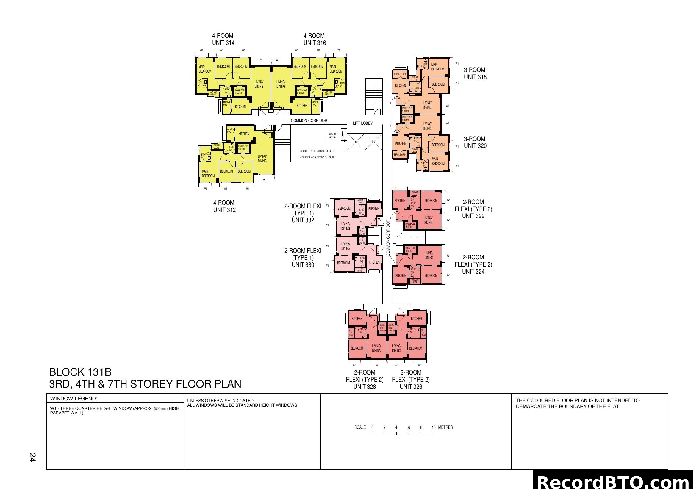 Block 131B 3rd, 4th & 7th Storey Floor Plan