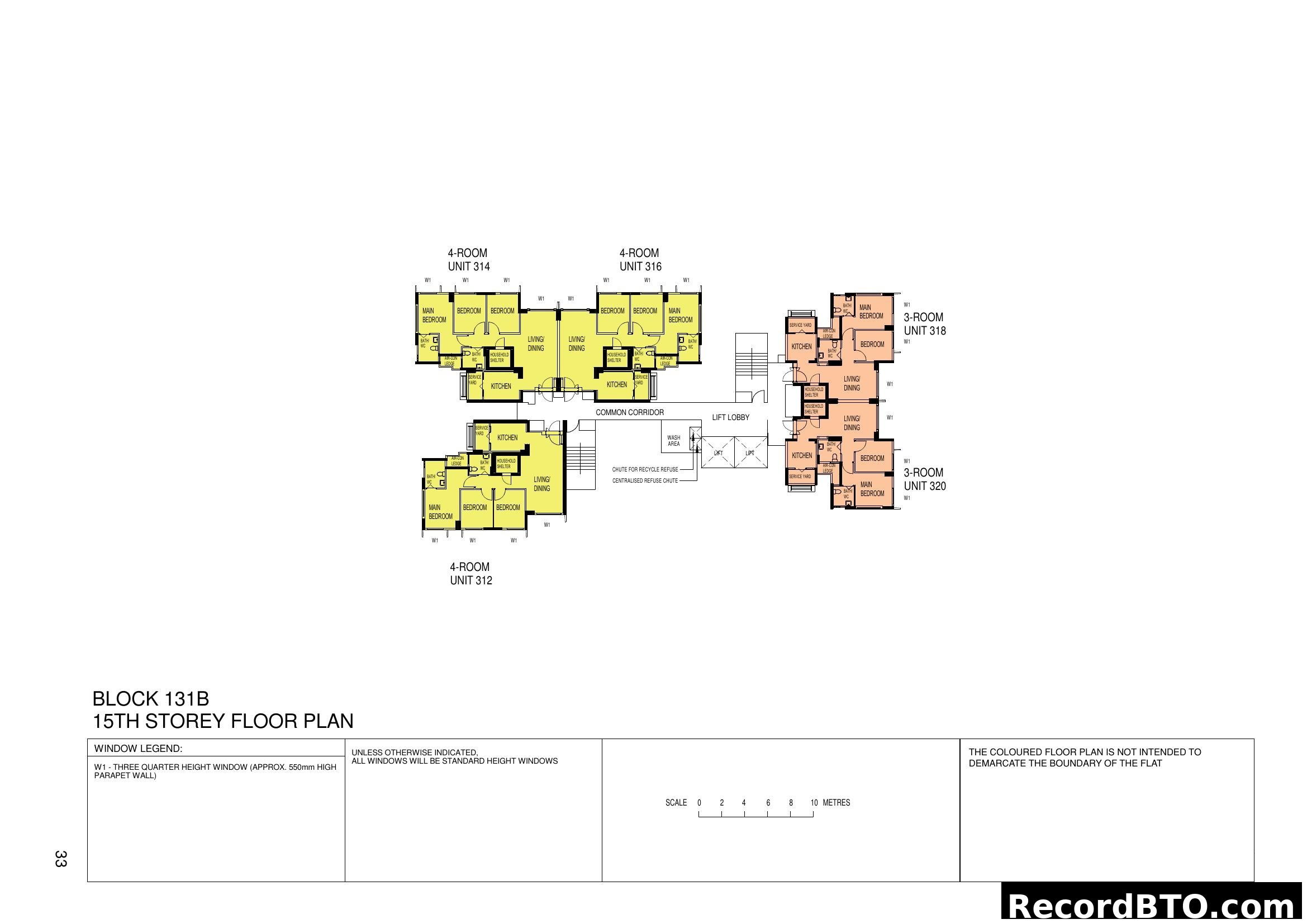 Block 131B, 15th Storey Floor Plan with Unit Layouts
