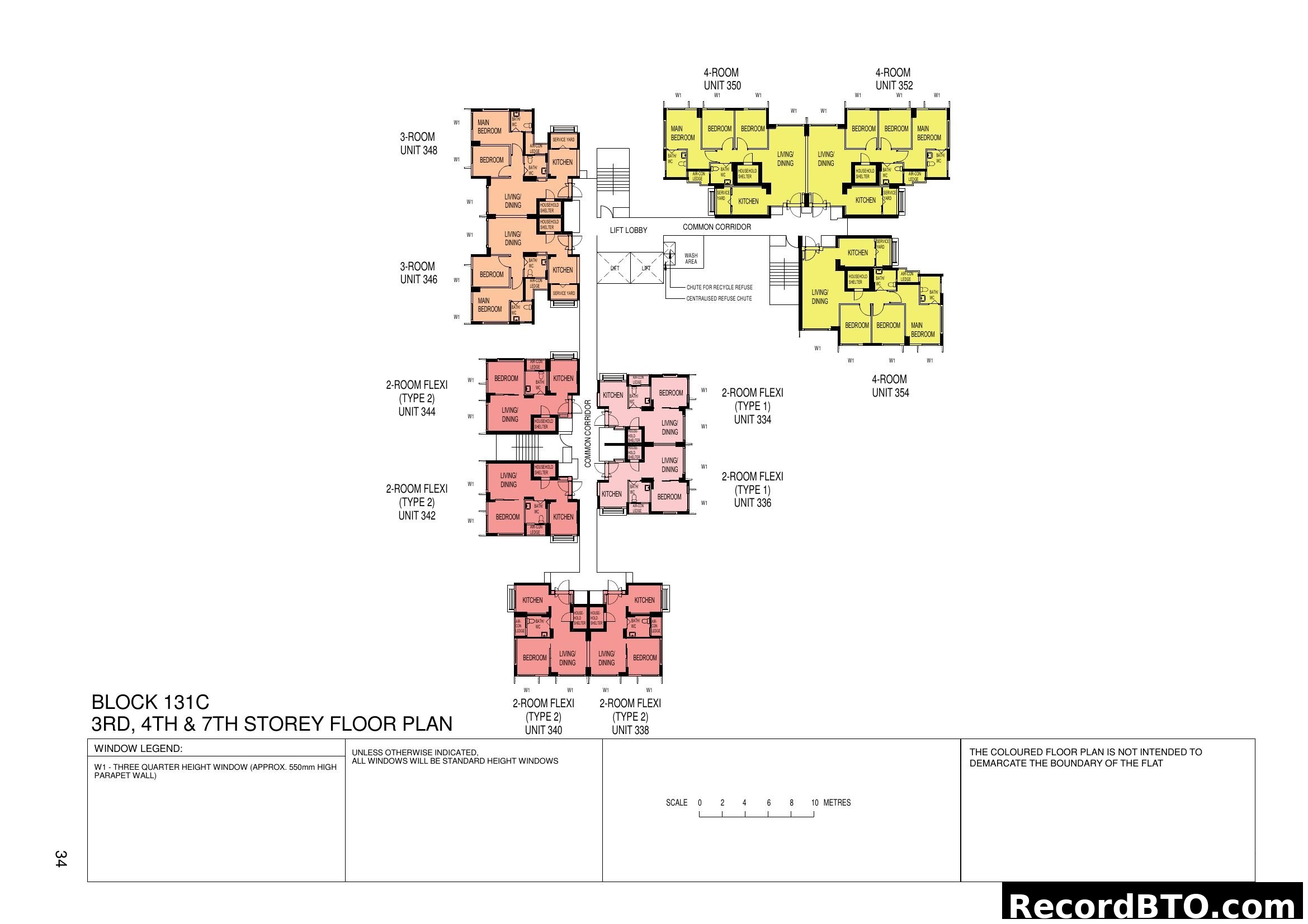 Block 131C 3rd, 4th & 7th Storey Floor Plan