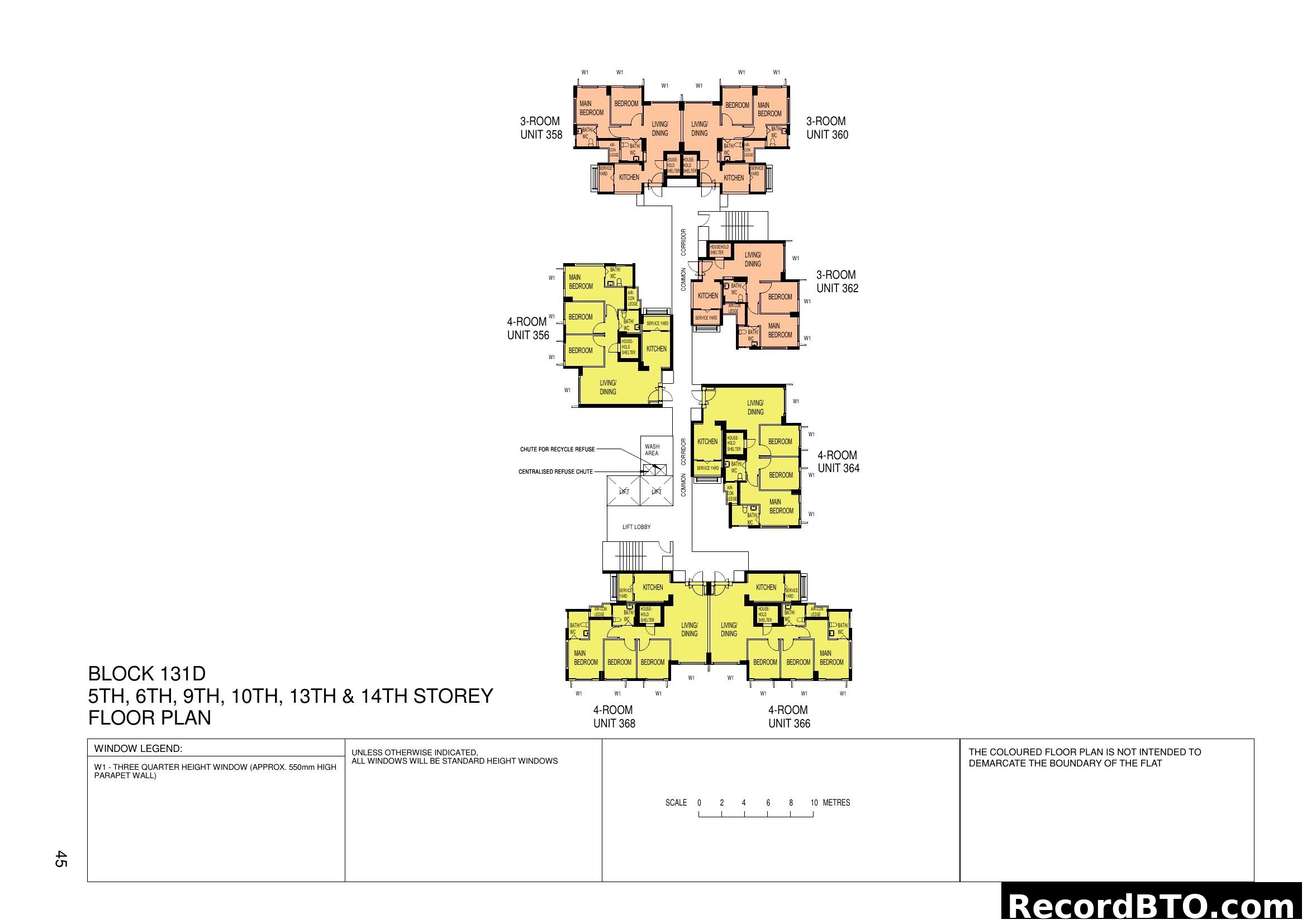 Block 131D Floor Plan (5th, 6th, 9th, 10th, 13th & 14th Storey)