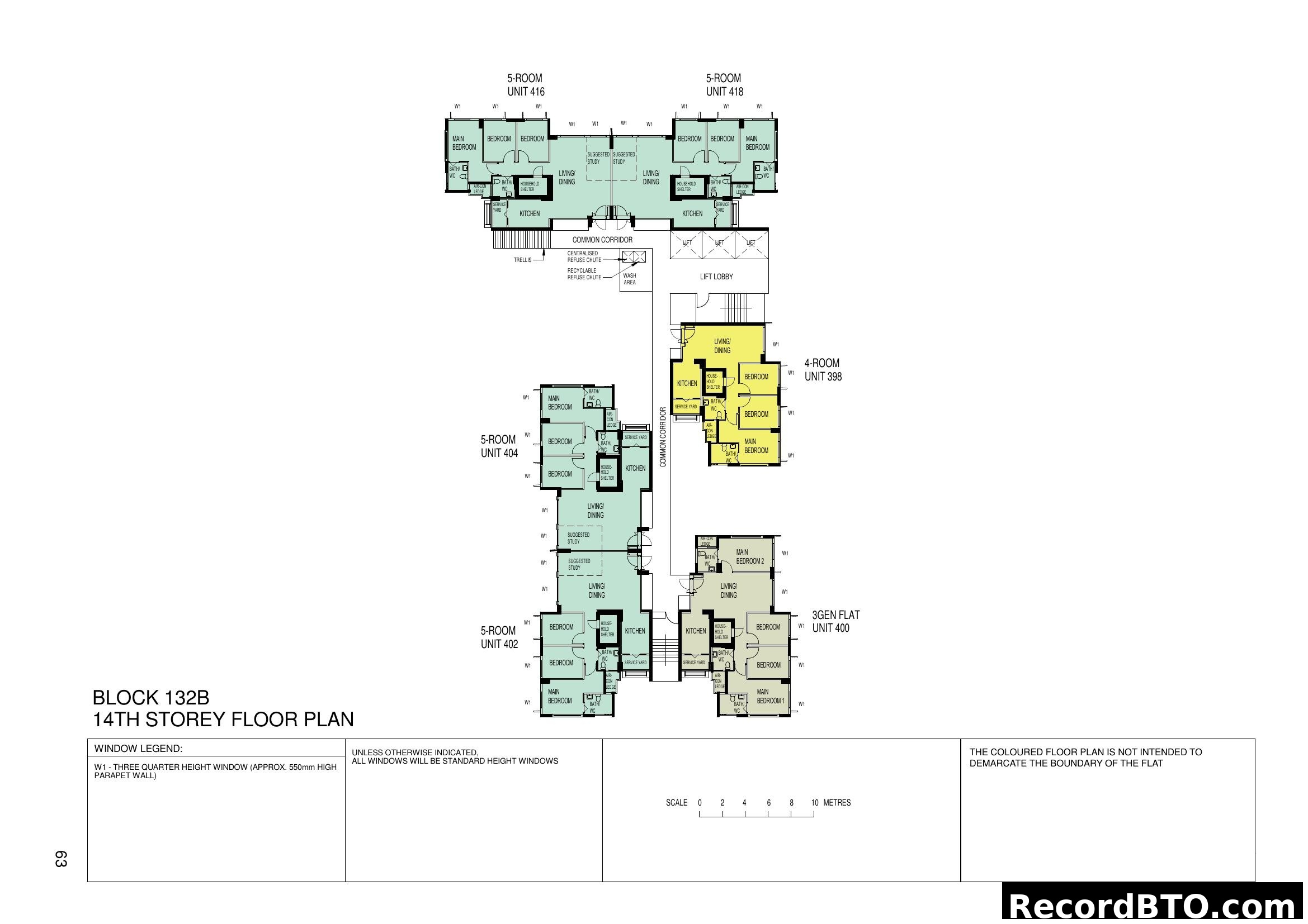 Block 132B 14th Storey Floor Plan