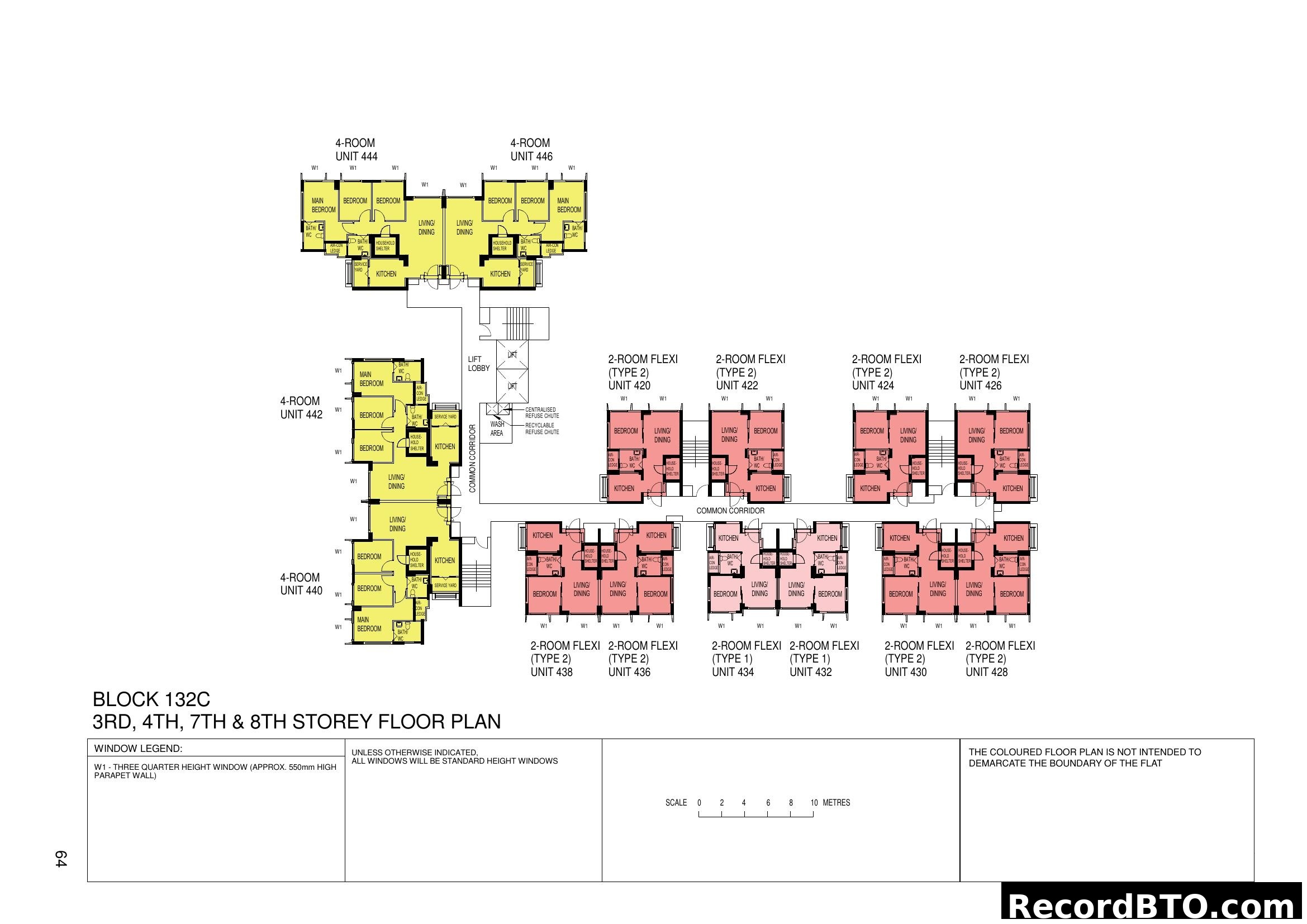 Block 132C 3rd, 4th, 7th & 8th Storey Floor Plan