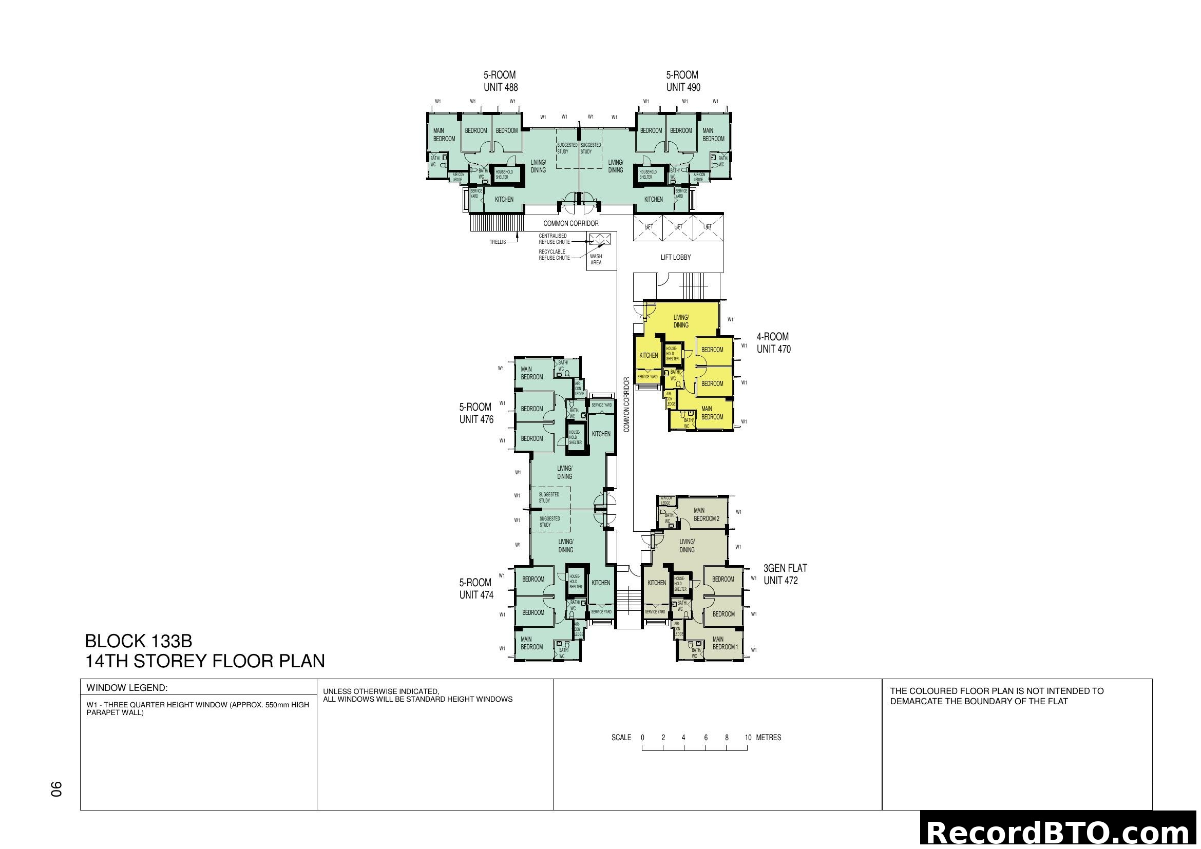 Block 133B 14th Storey Floor Plan