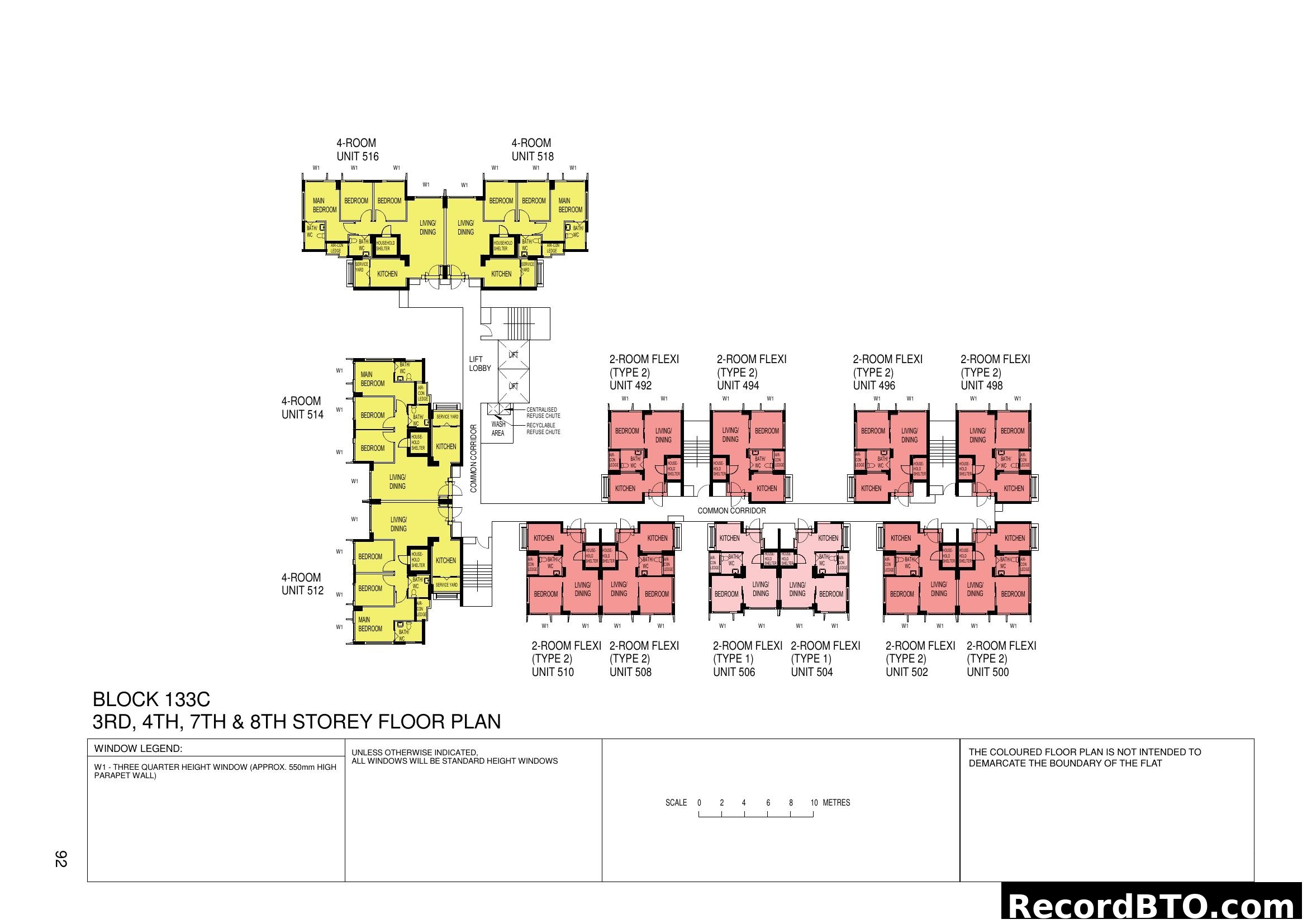 Block 133C 3rd, 4th, 7th & 8th Storey Floor Plan