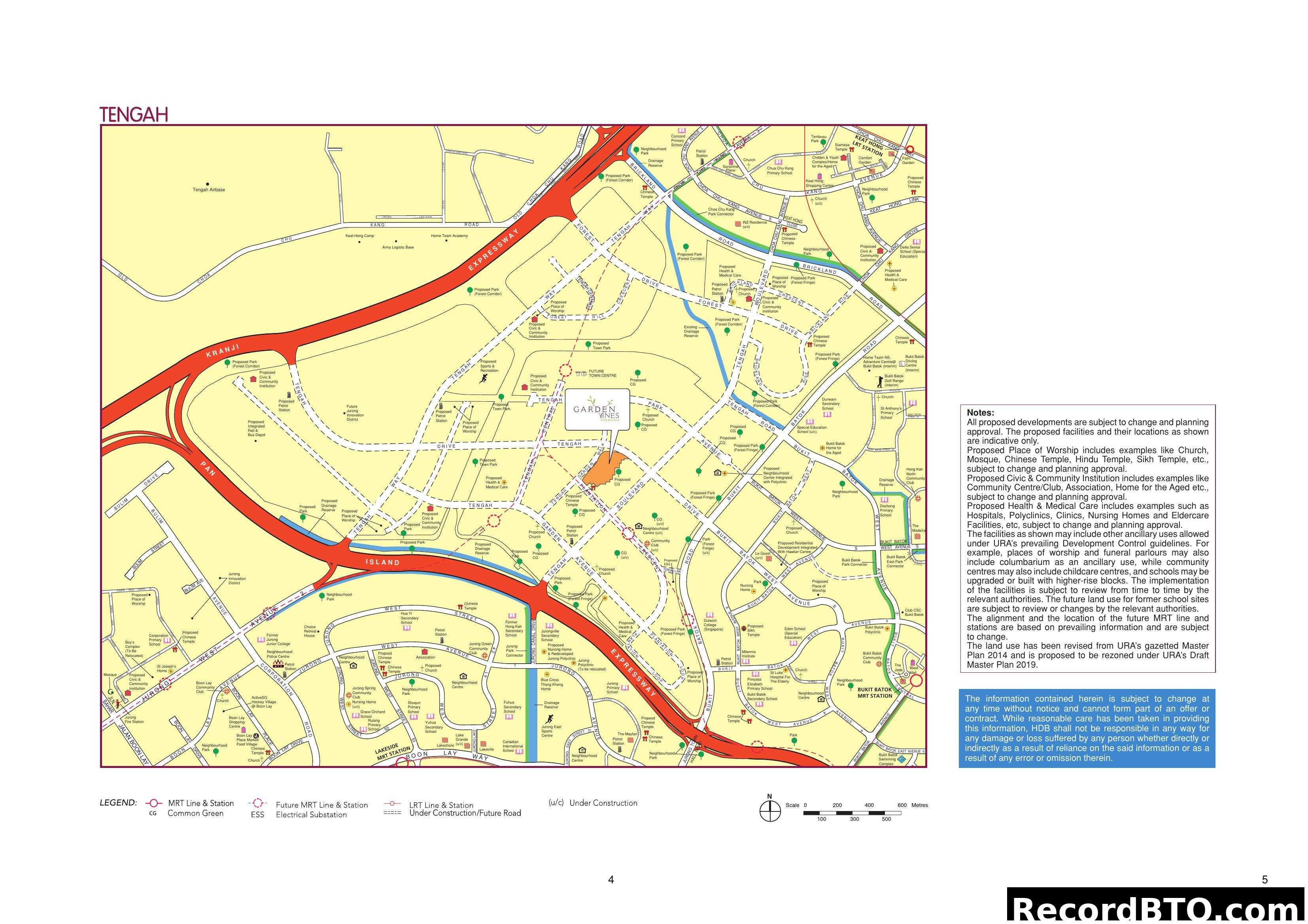 Tengah & Jurong East Regional Location Map