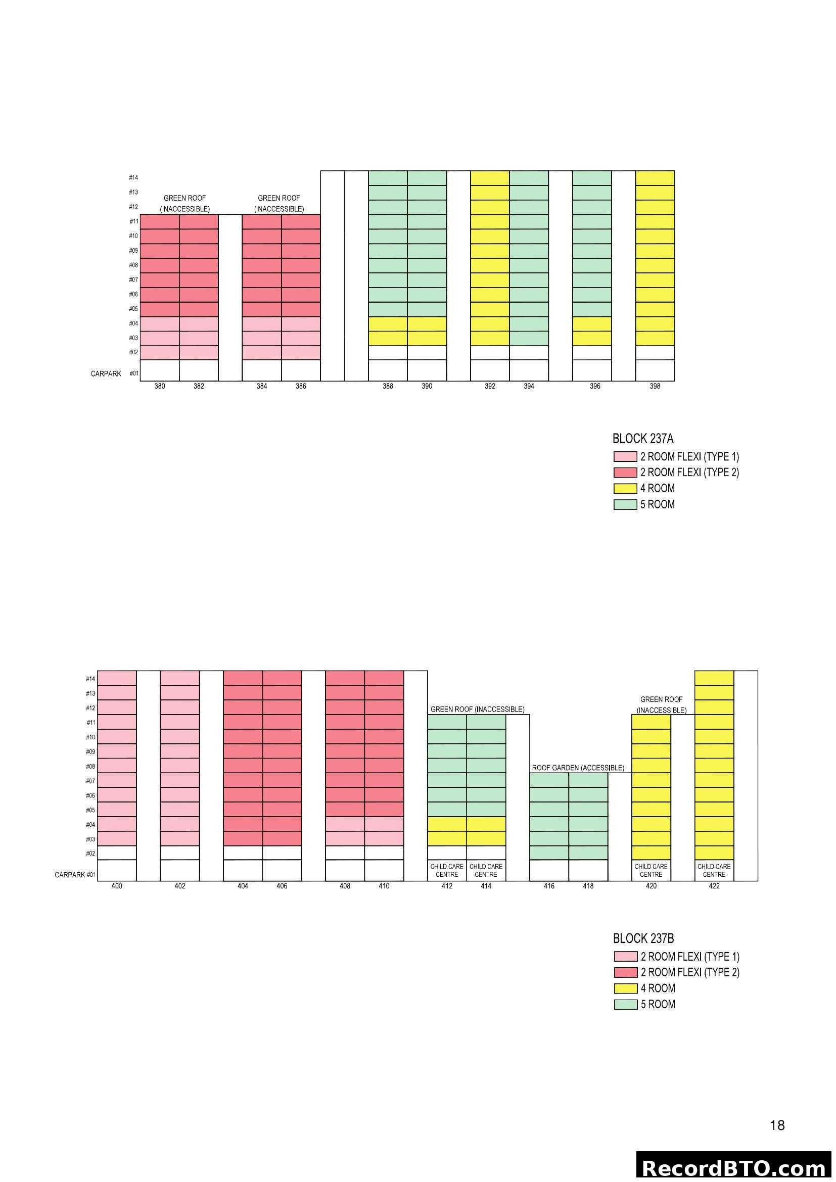 Unit Stacking Plan for HDB Blocks 237A and 237B