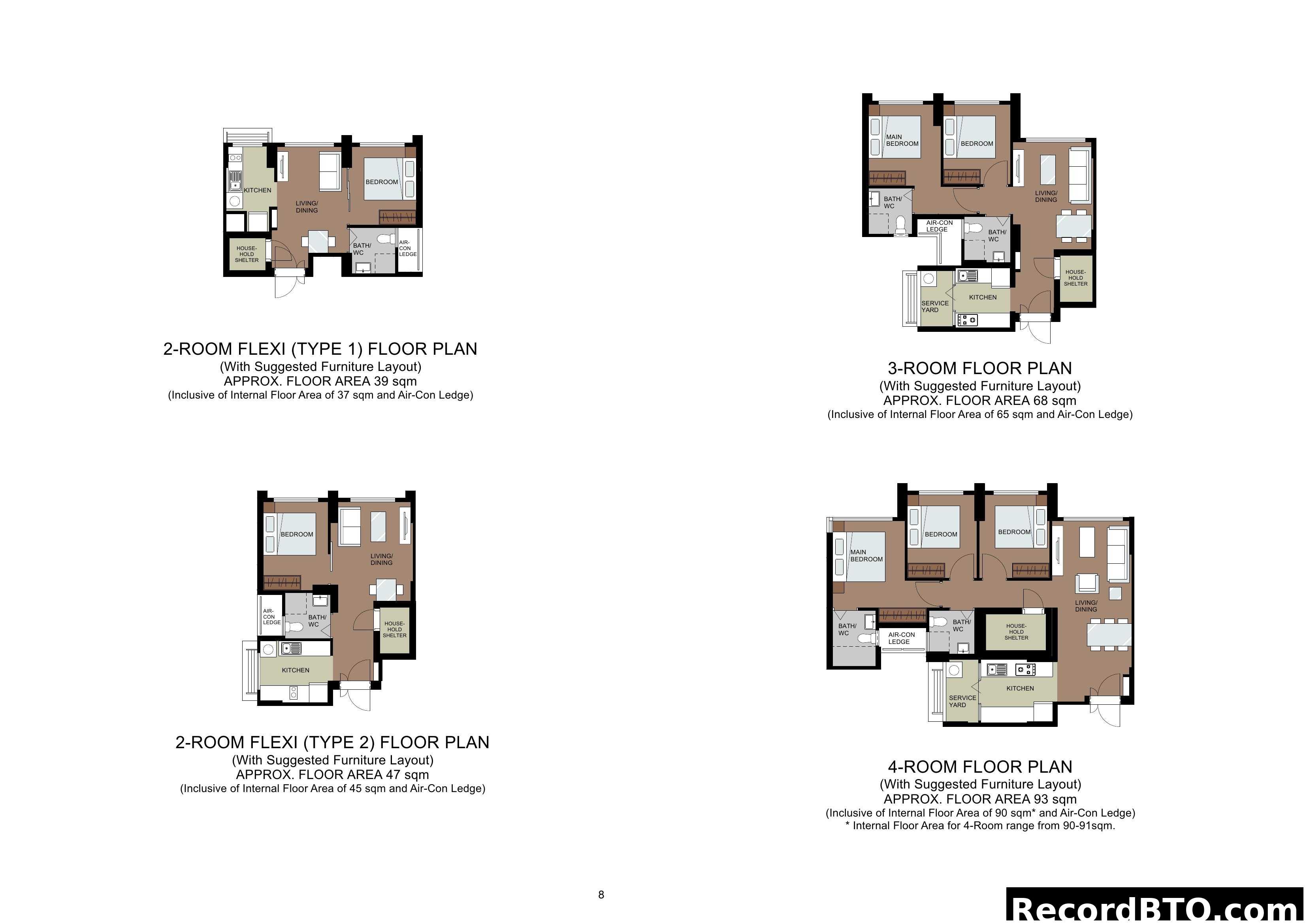 Various HDB Unit Floor Plans