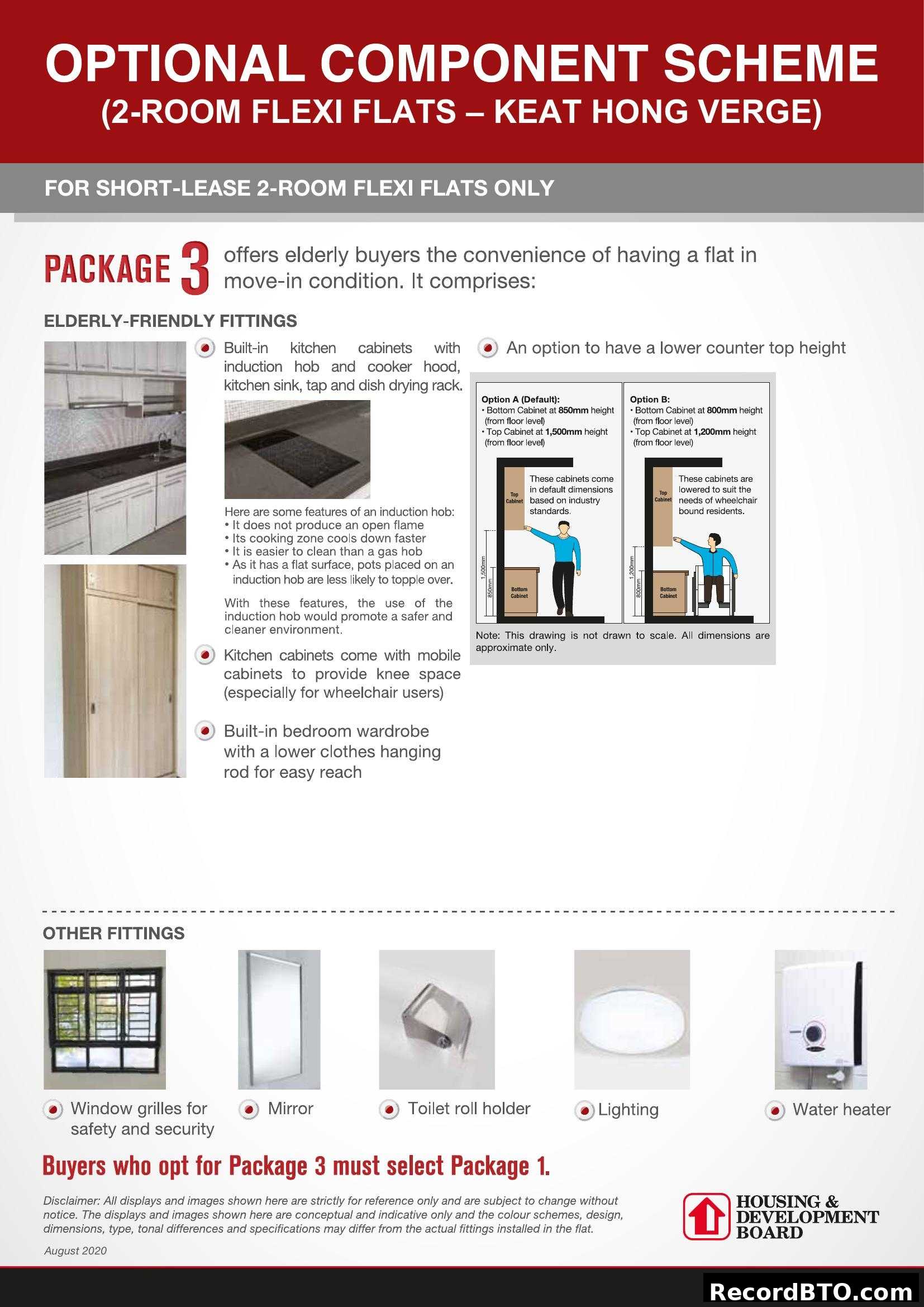 Optional Component Scheme (Package 3) for 2-Room Flexi Flats