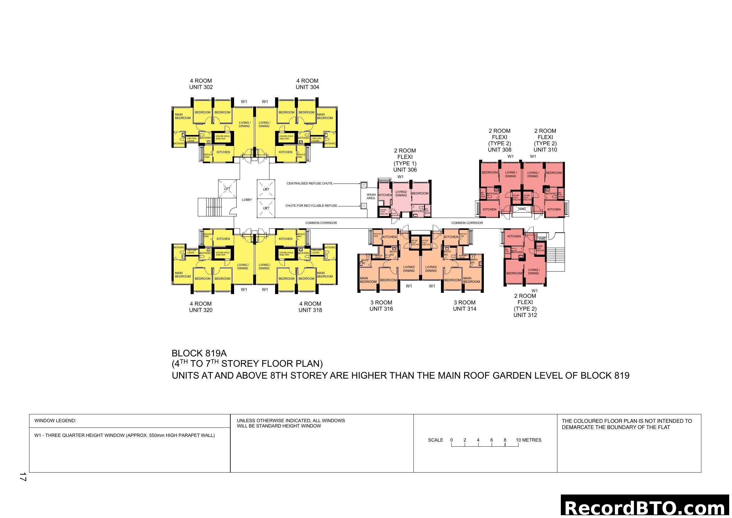 Block 819A (4th to 7th Storey Floor Plan)