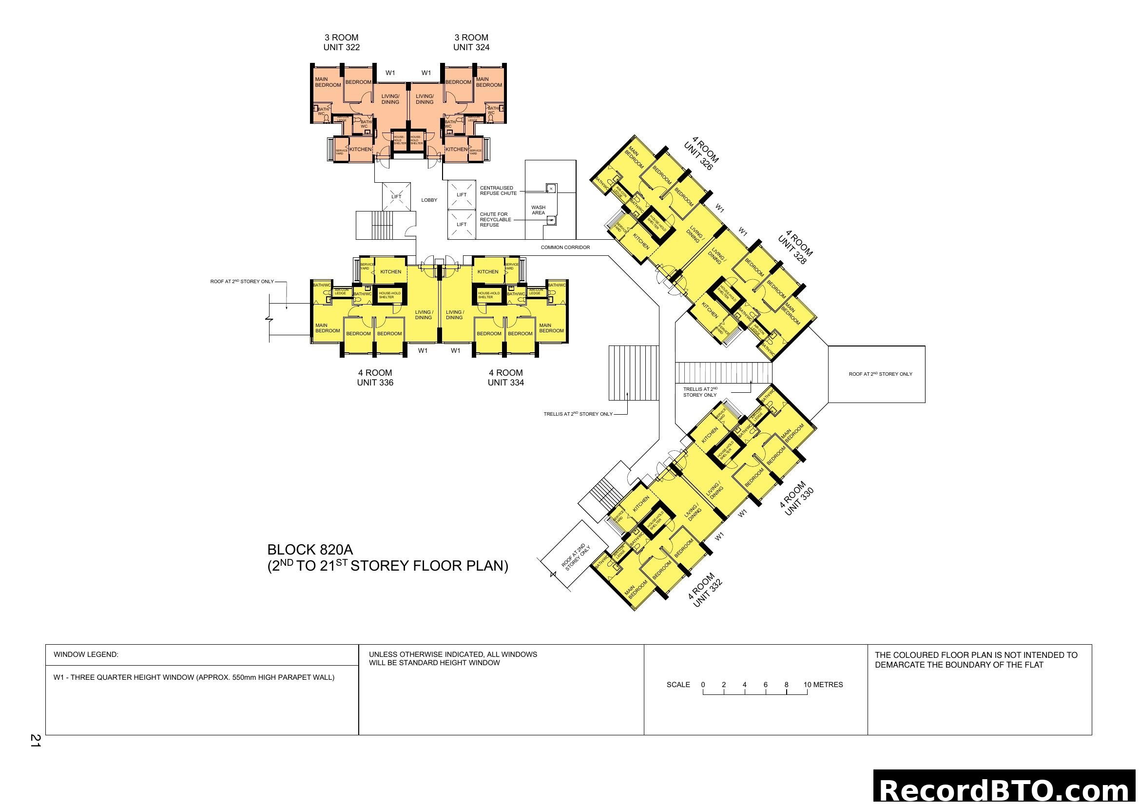 Block 820A (2nd to 21st Storey Floor Plan)