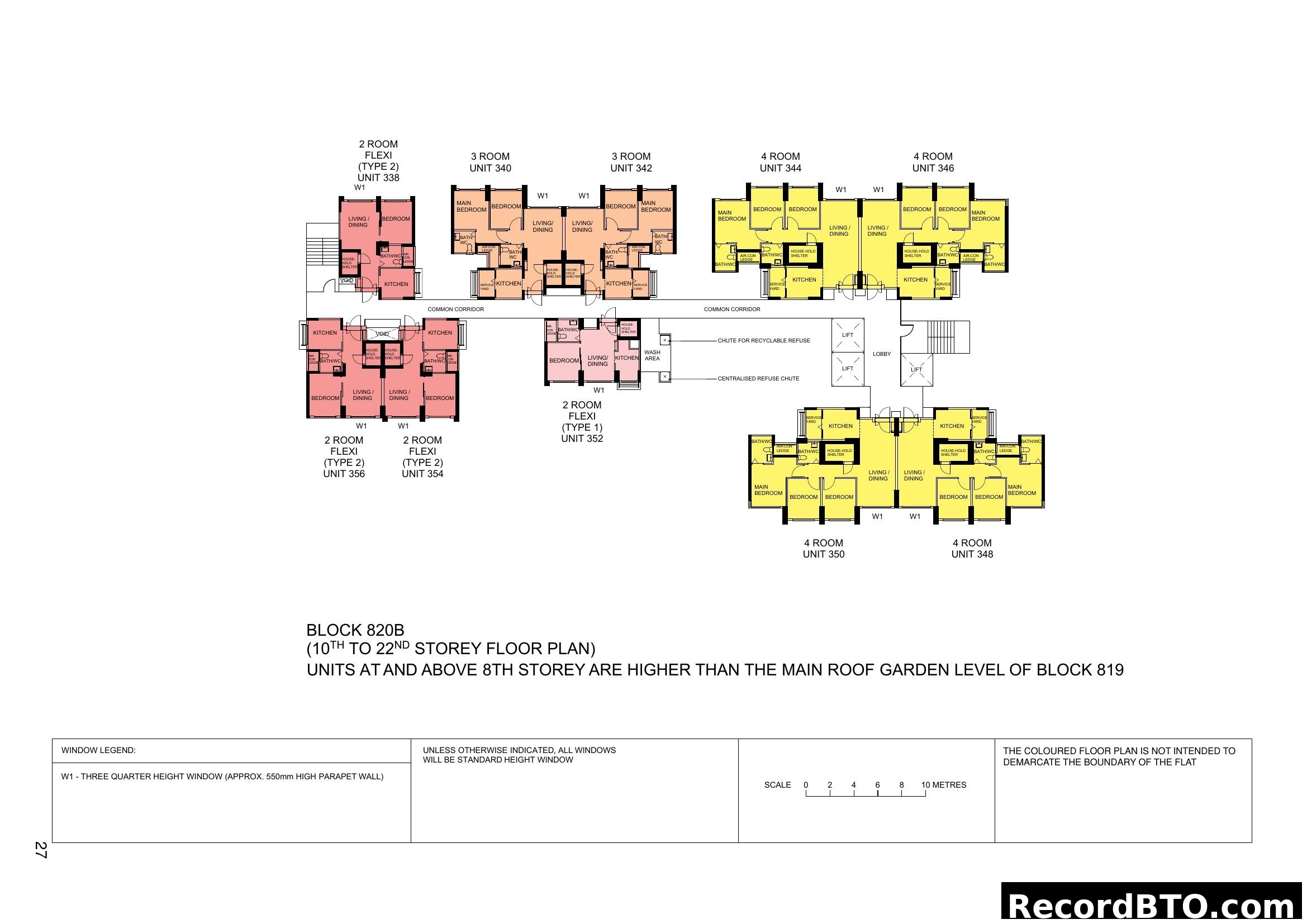 Block 820B Floor Plan (10th-22nd Storey)