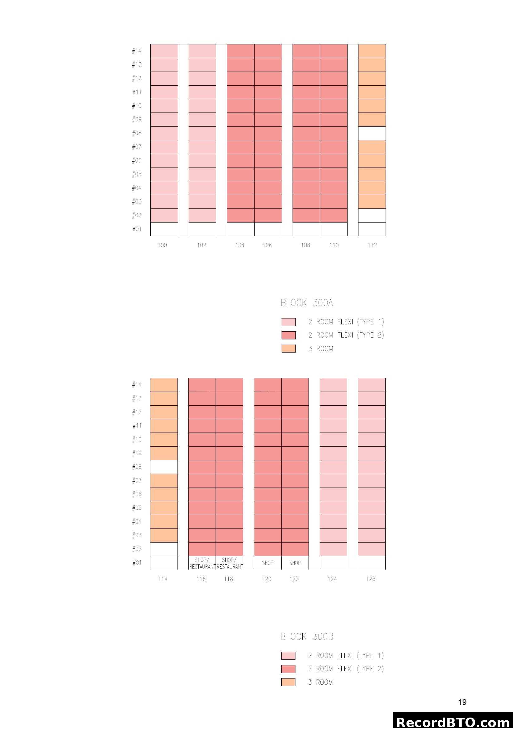 Block 300A & 300B Unit Stacking Plan