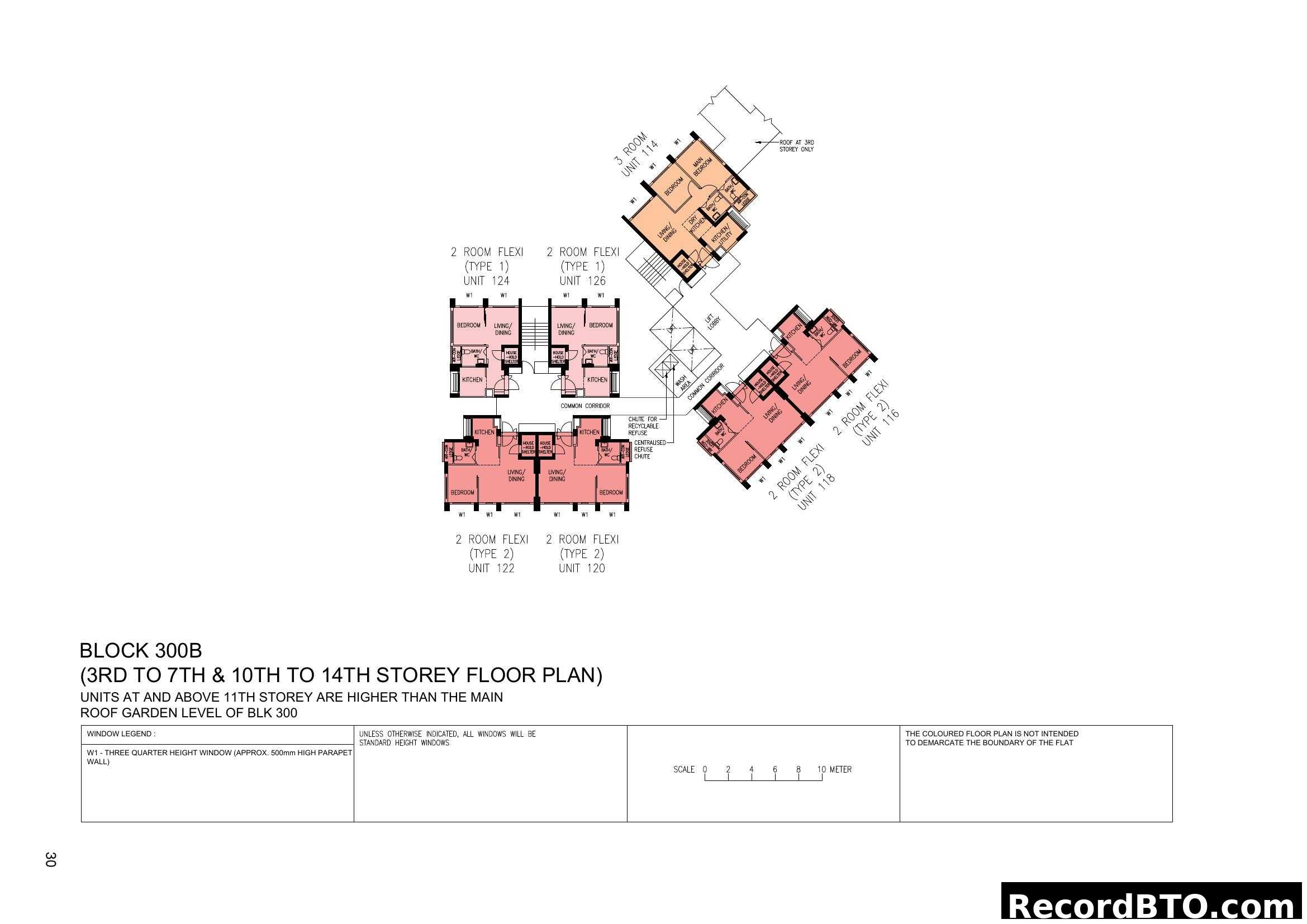 Block 300B (3rd-7th & 10th-14th Storey Floor Plan)