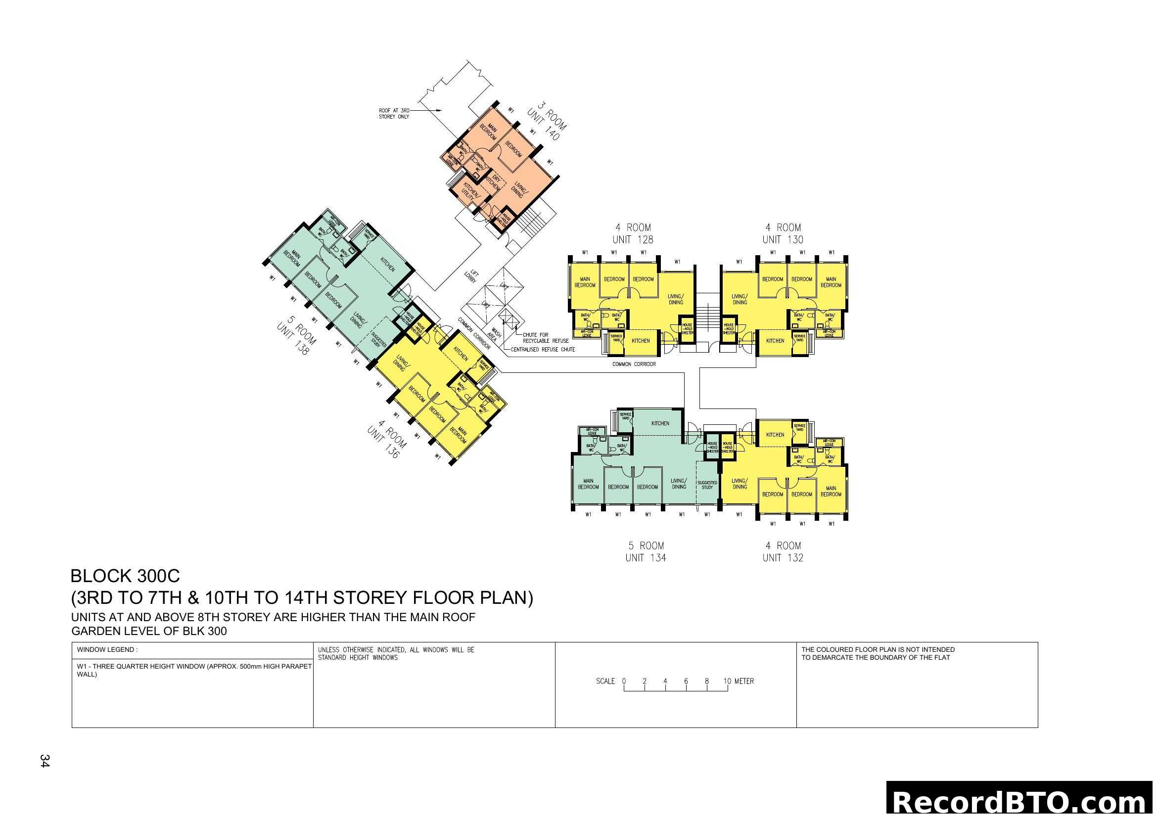 Block 300C Floor Plan (Selected Storeys)