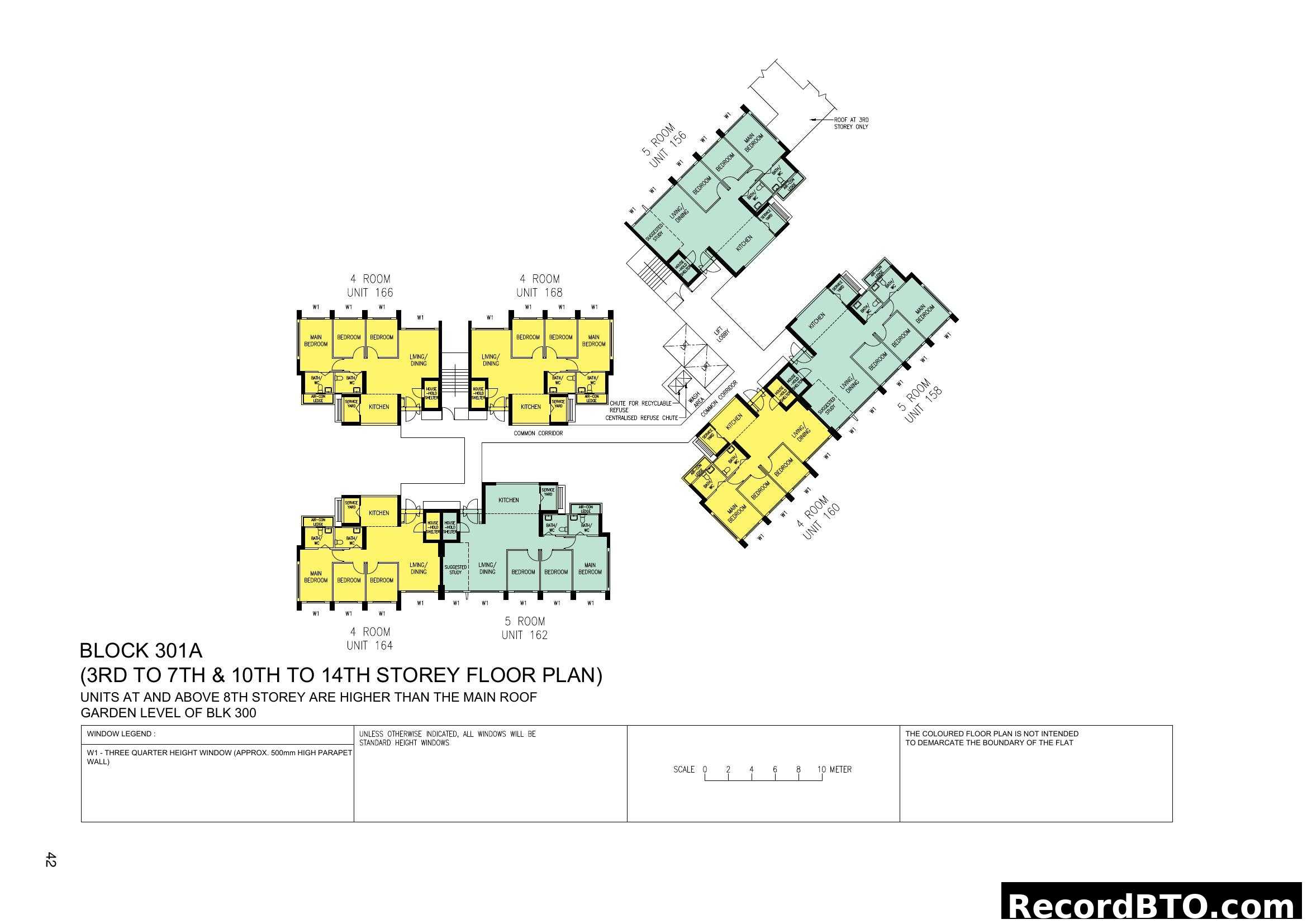 Block 301A Floor Plan (3rd to 7th & 10th to 14th Storey)