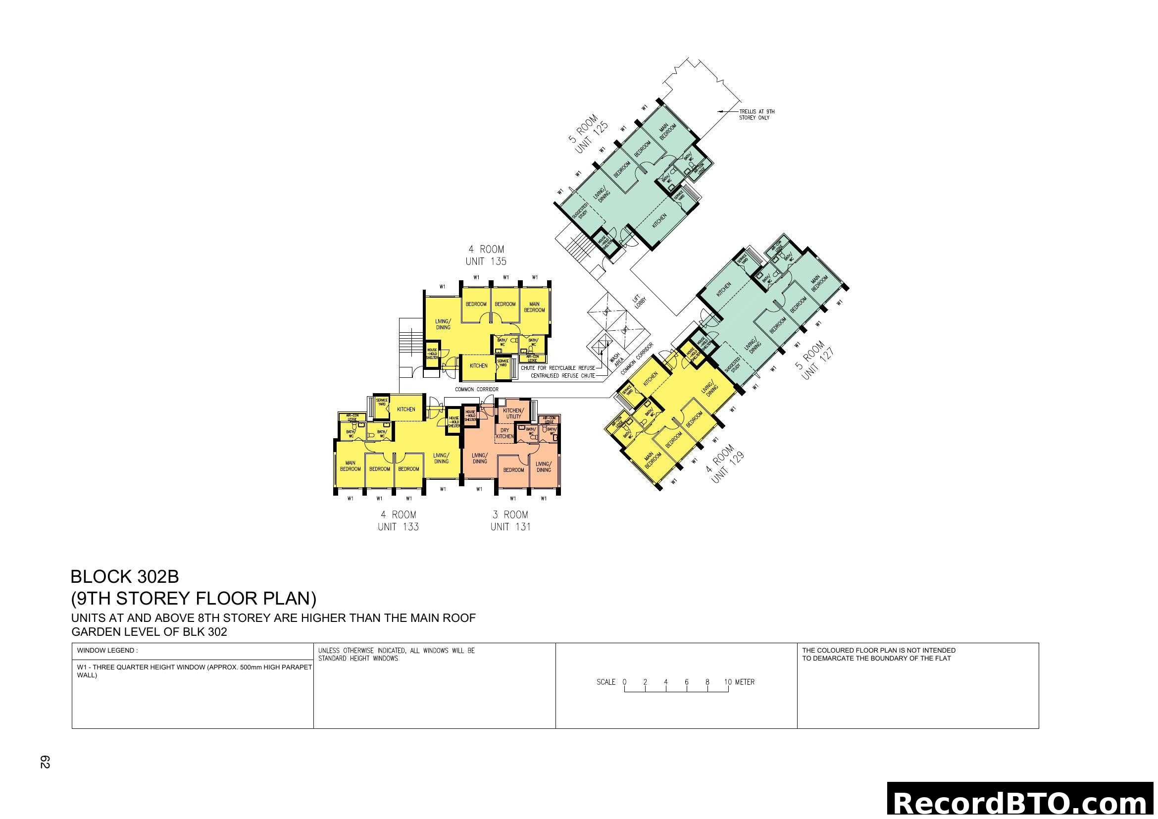 Block 302B (9th Storey) Floor Plan with Unit Layouts