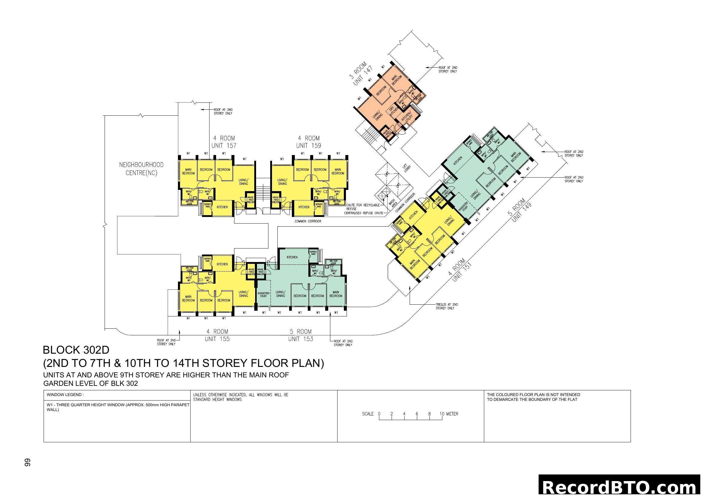 Block 302D Typical Floor Plan (2nd-7th & 10th-14th Storey)