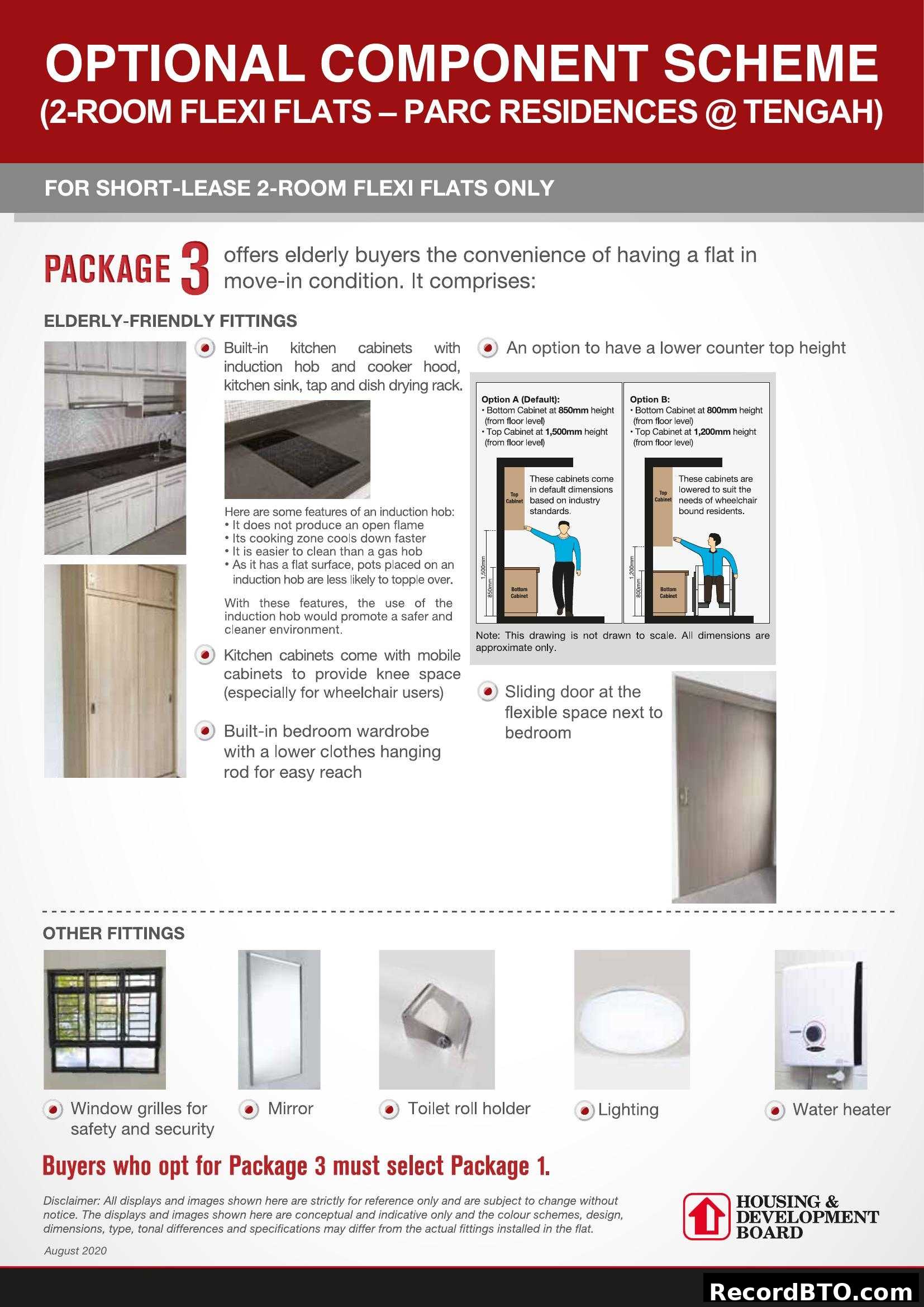 Optional Component Scheme: Package 3 for 2-Room Flexi Flats
