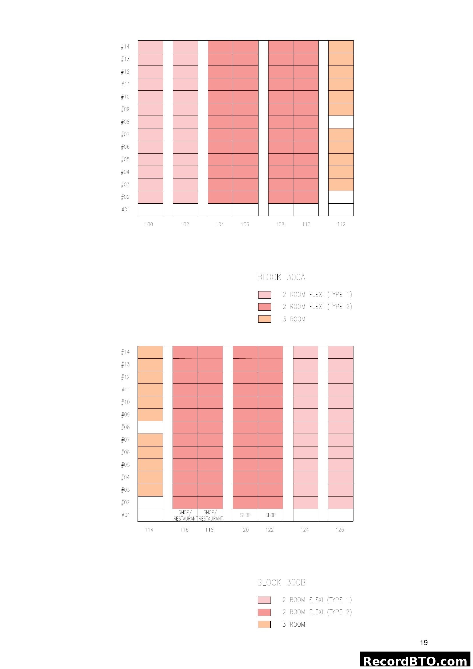 Block 300A & 300B Unit Stacking Plan