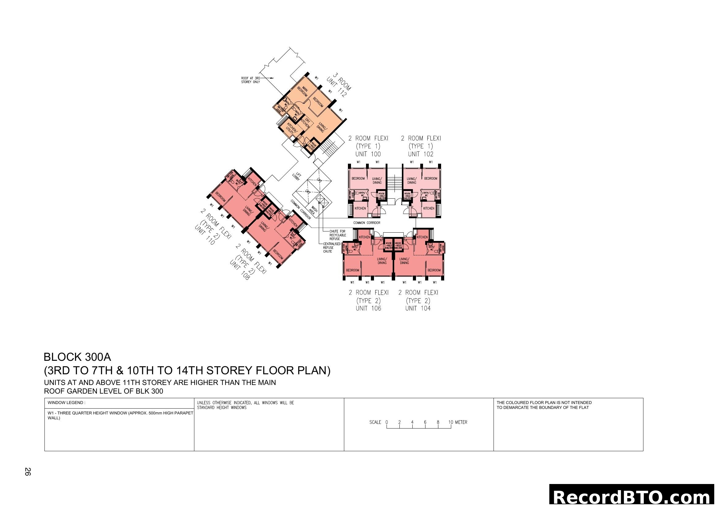 Block 300A (3rd-7th & 10th-14th Storey Floor Plan)
