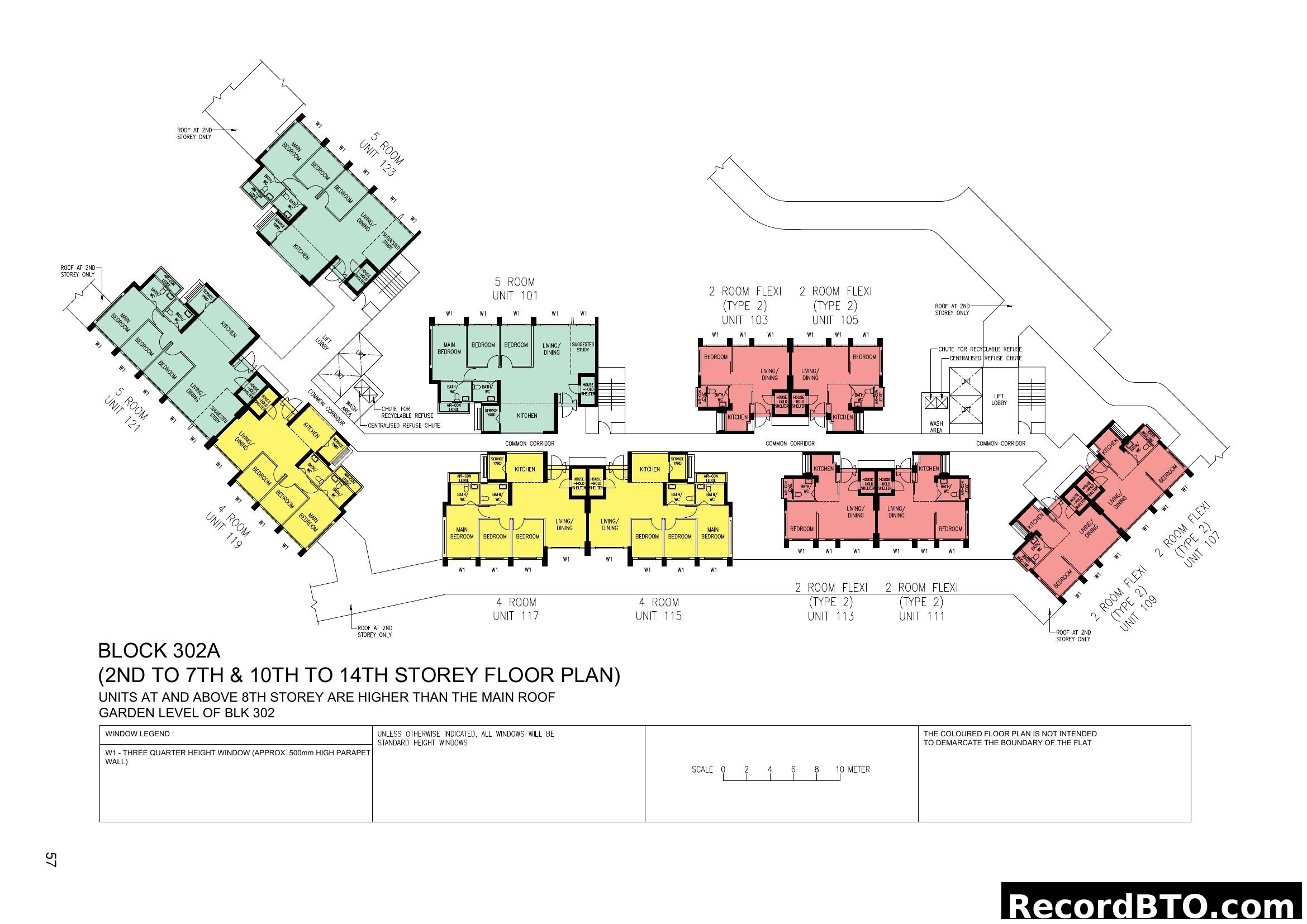 Block 302A Floor Plan (2nd to 7th & 10th to 14th Storey)