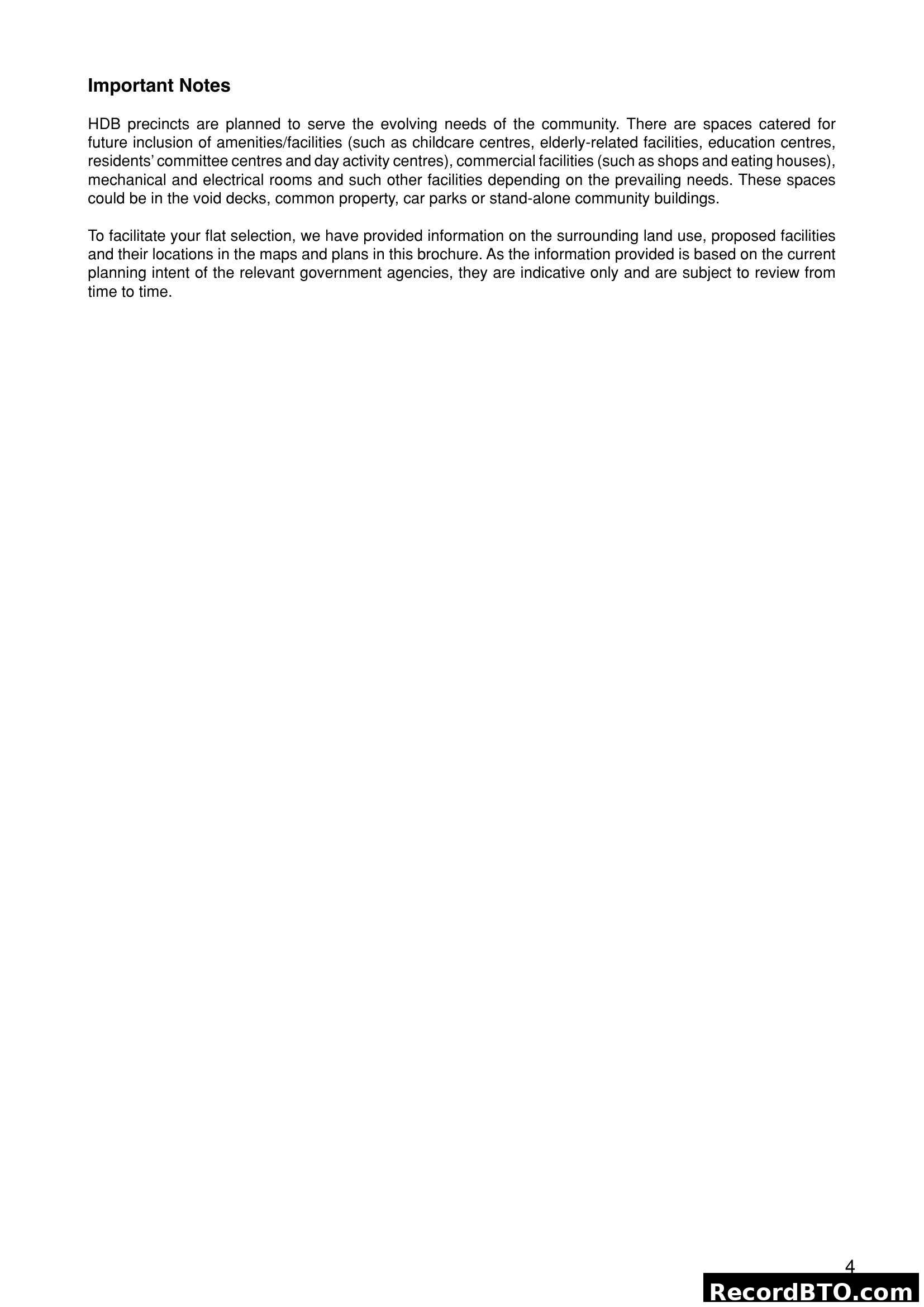 Important Notes on HDB Precincts and Facilities