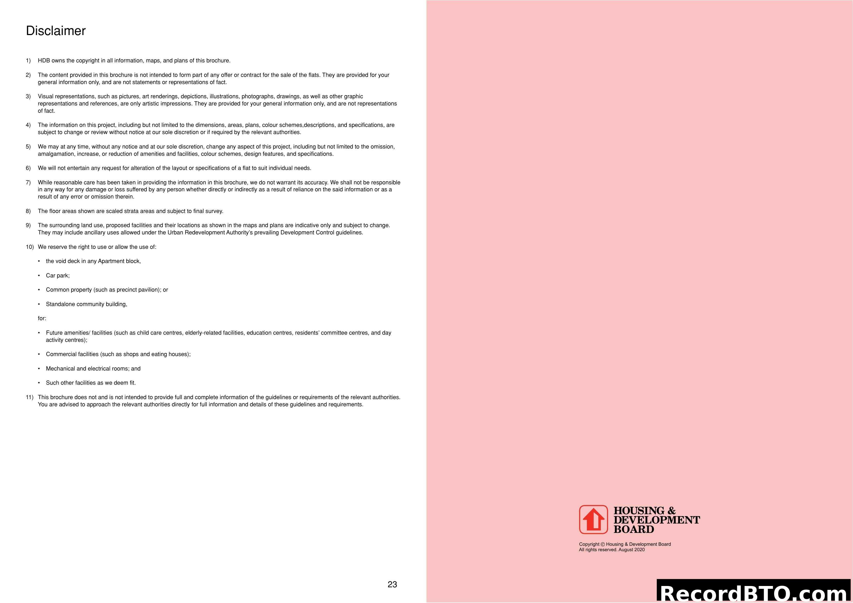 HDB Brochure Disclaimer