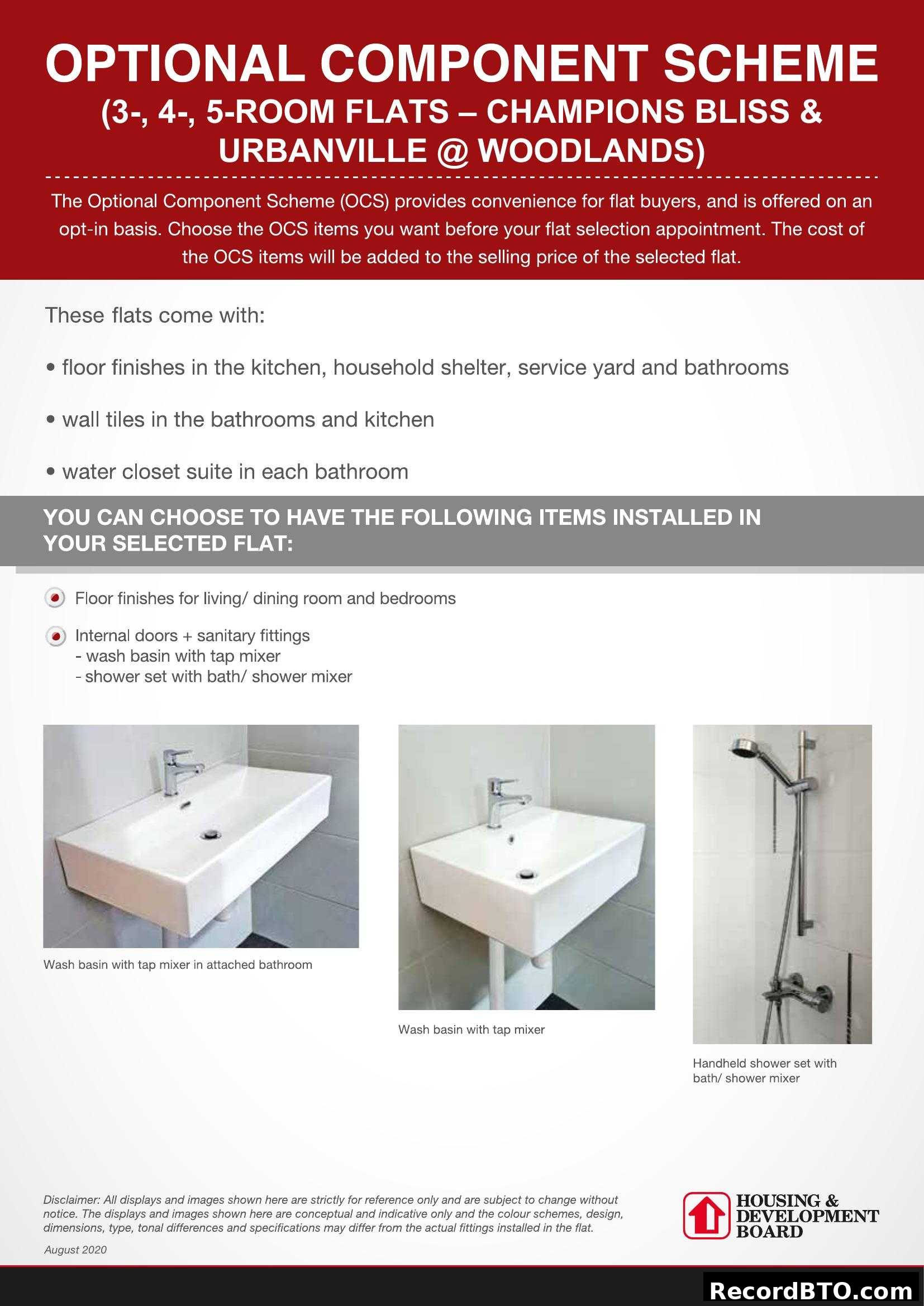 Optional Component Scheme (Champions Bliss & Urbanville @ Woodlands)