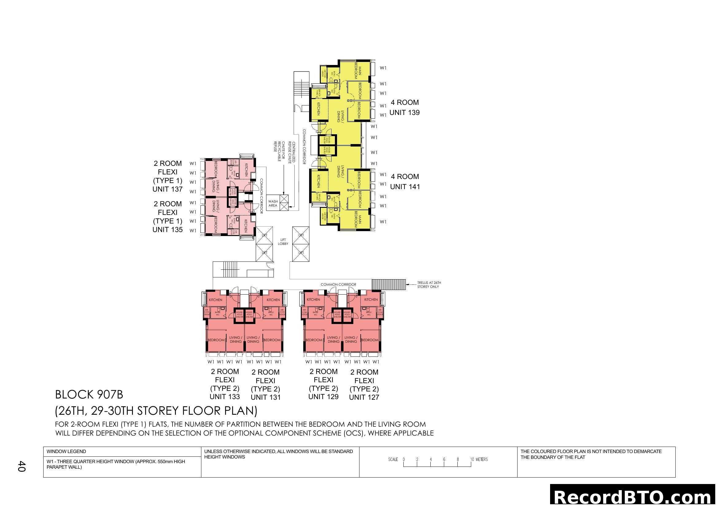 Block 907B Floor Plan (26th, 29-30th Storeys)