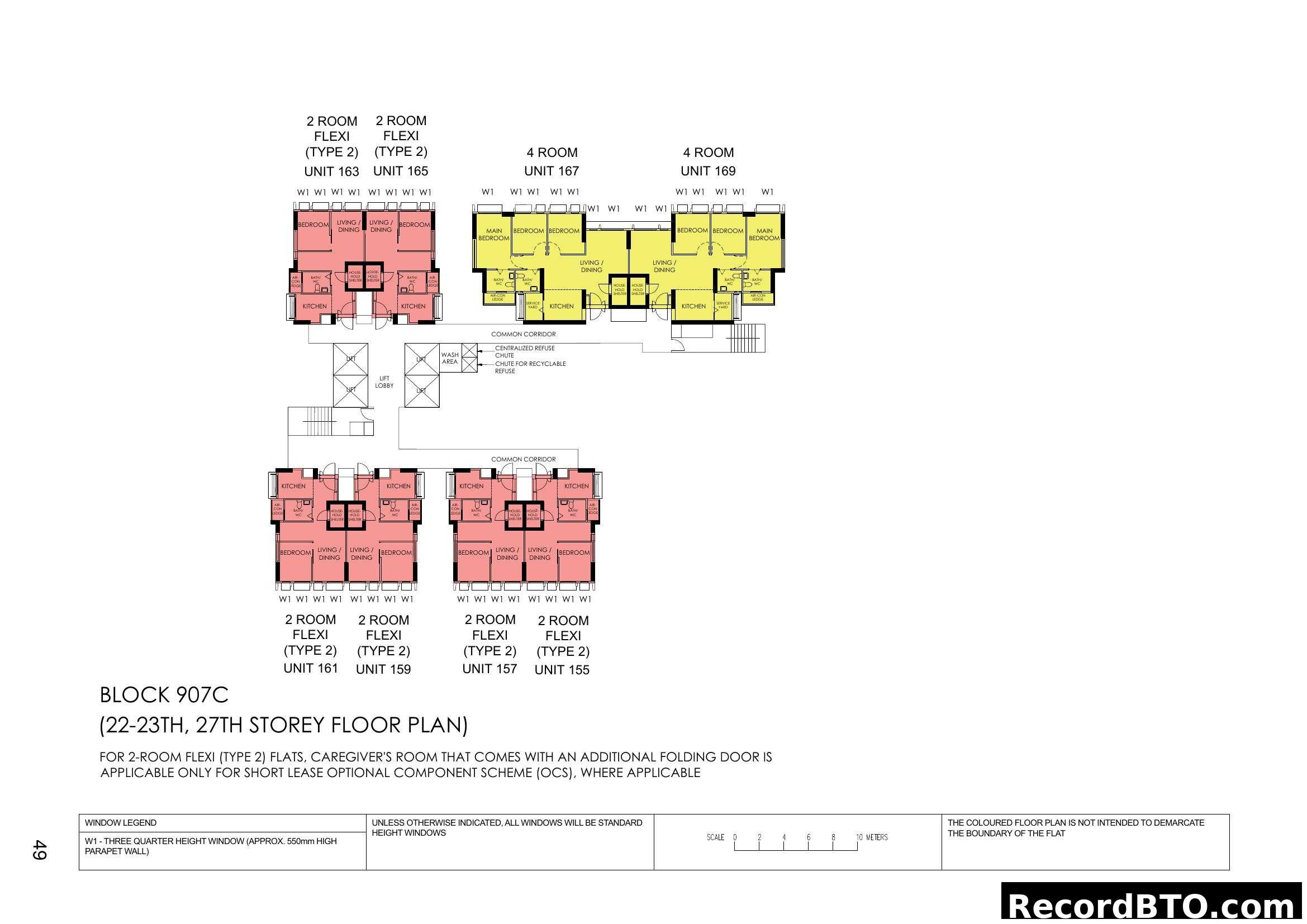 Block 907C (22-23rd, 27th Storey) Floor Plan