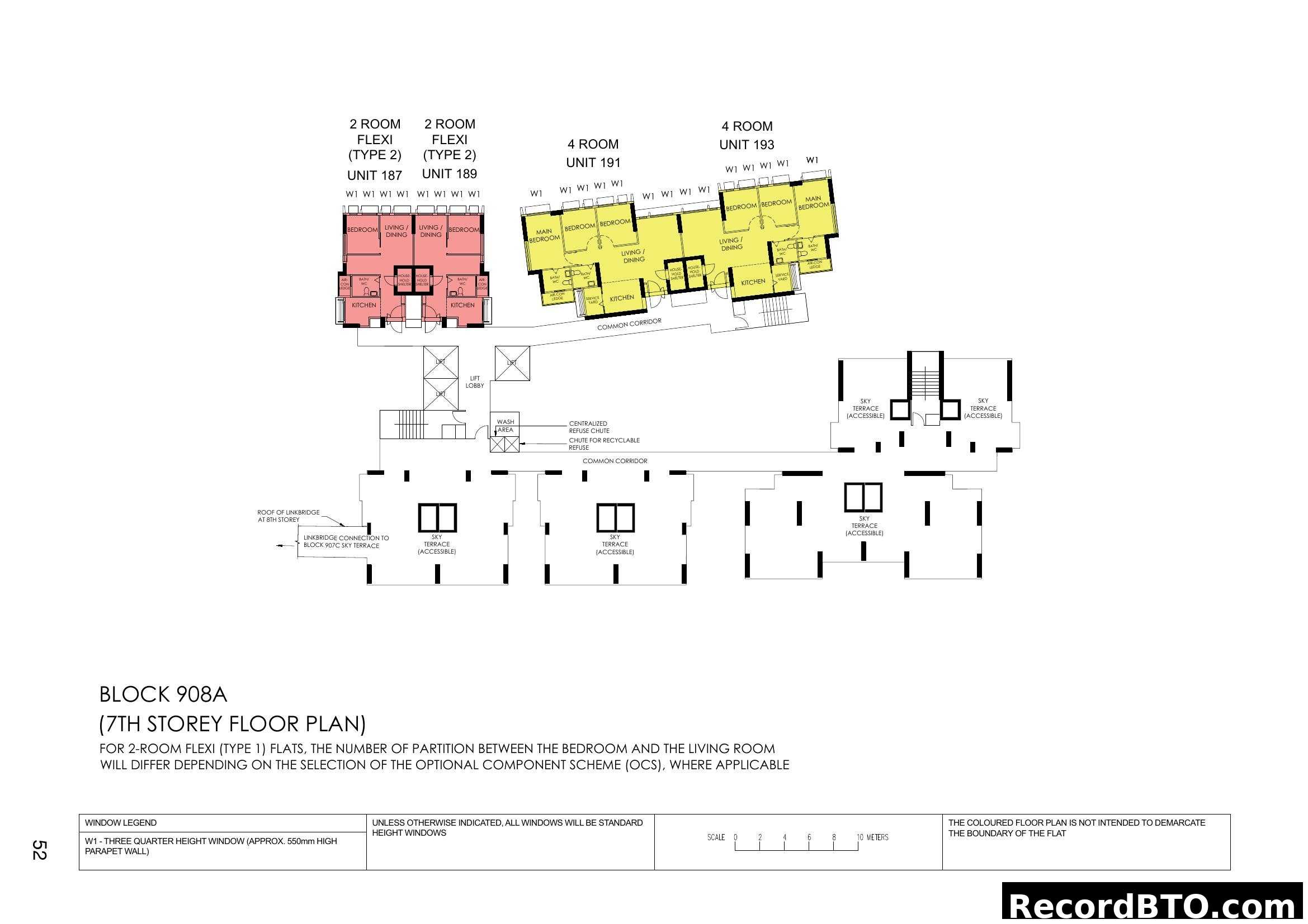 Block 908A 7th Storey Floor Plan with Unit Layouts