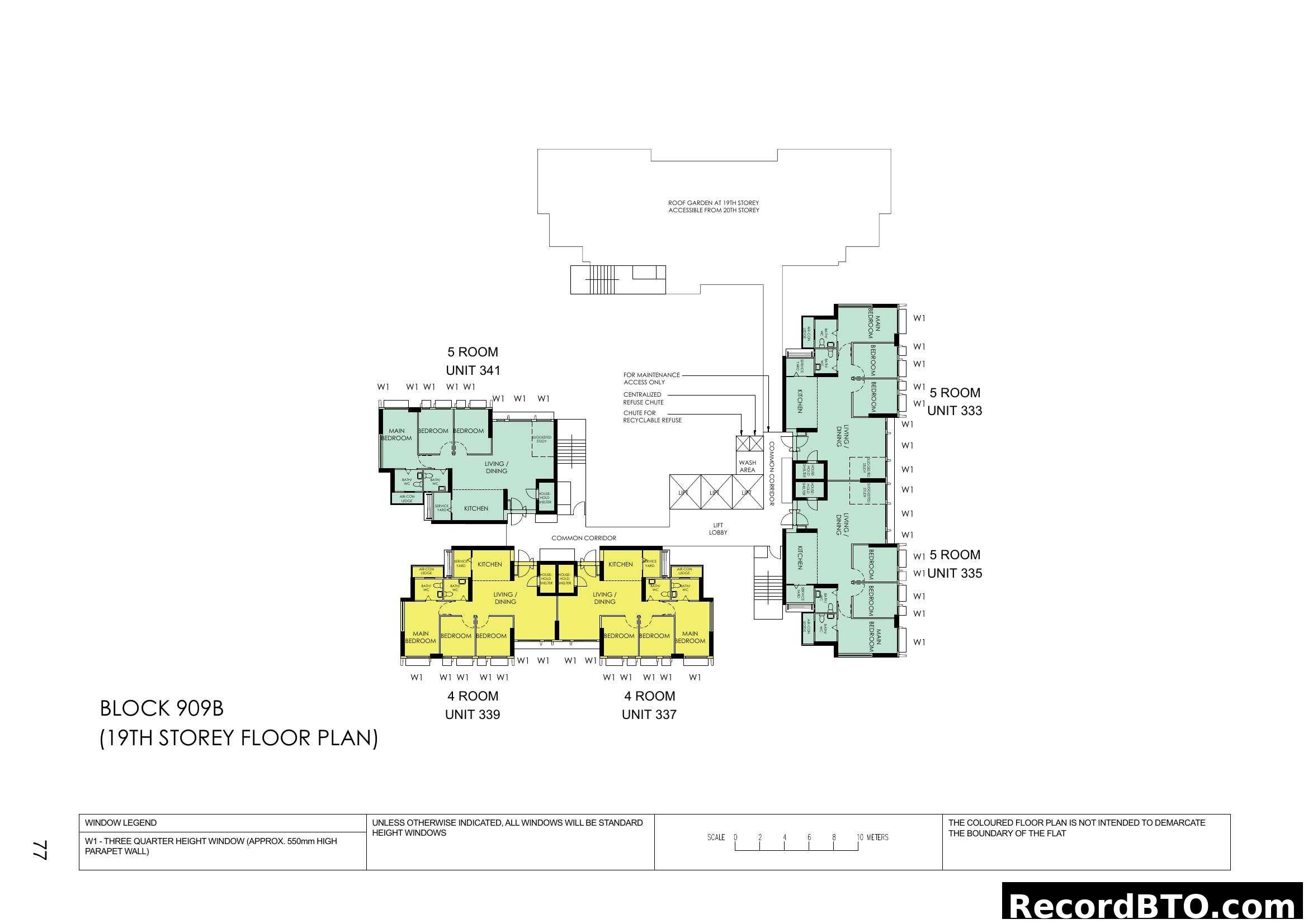 Block 909B, 19th Storey Floor Plan with Multiple Units