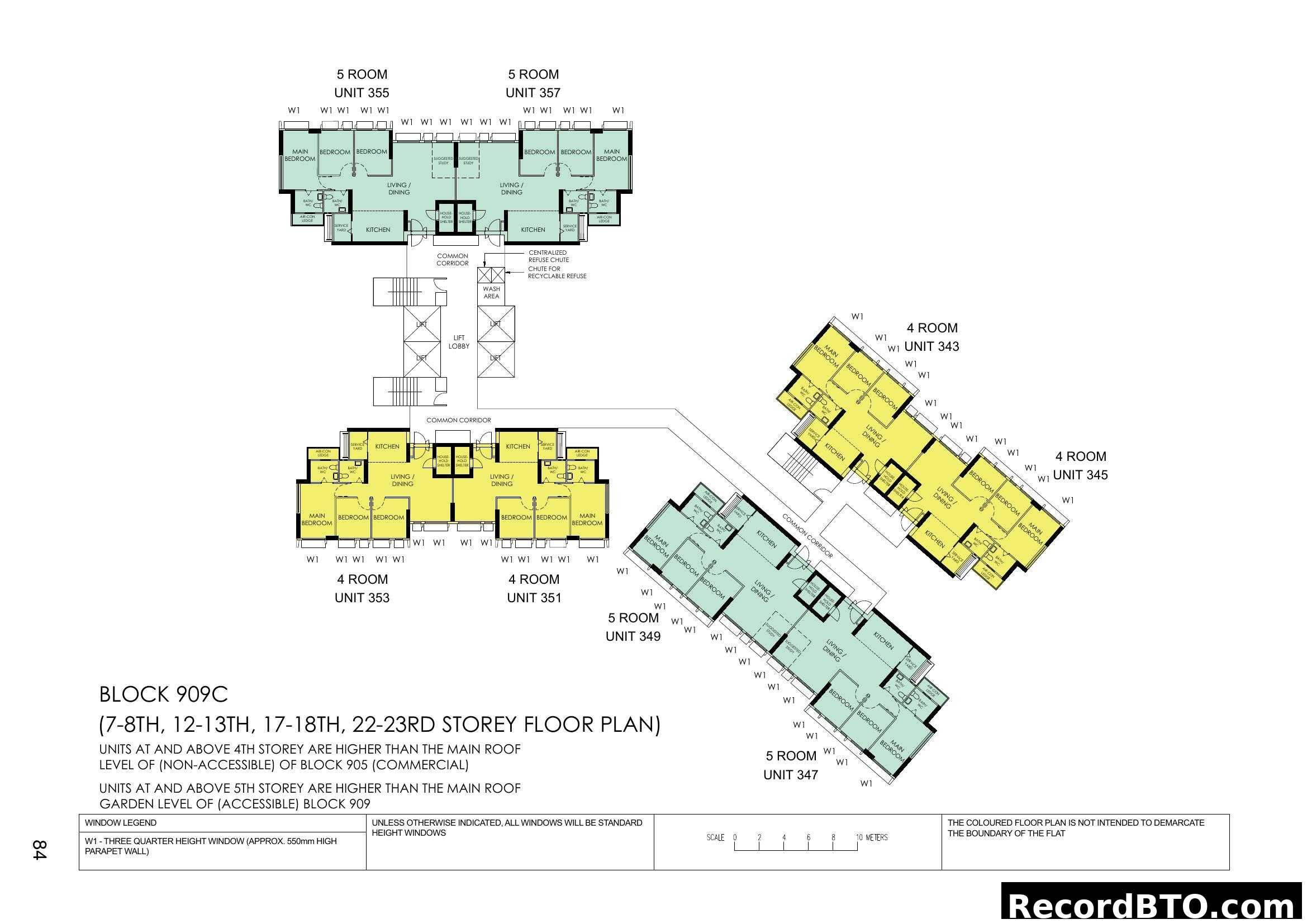 Block 909C Typical Floor Plan (7-8th, 12-13th, etc. Storeys)