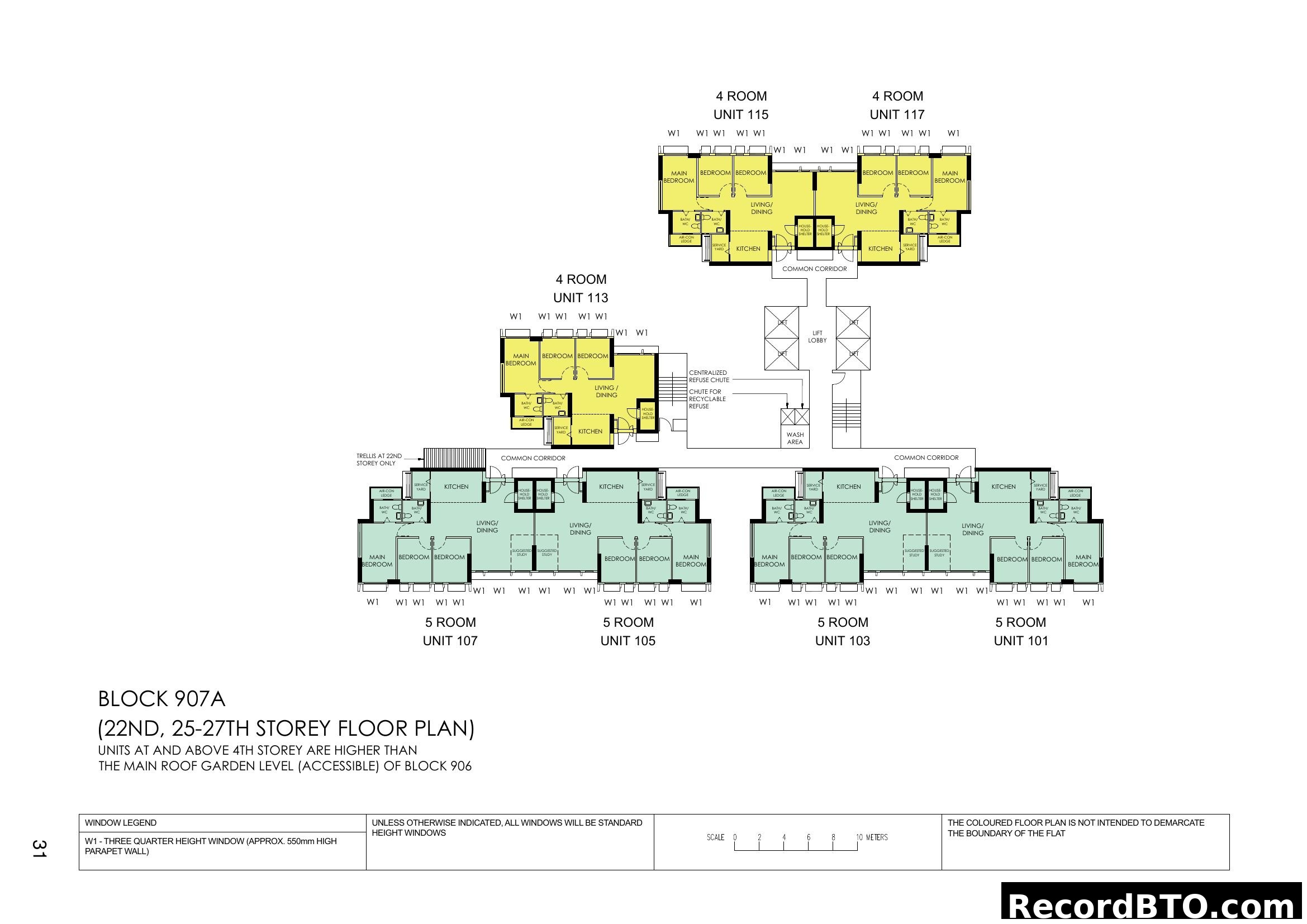 Block 907A (22nd, 25-27th Storey Floor Plan)