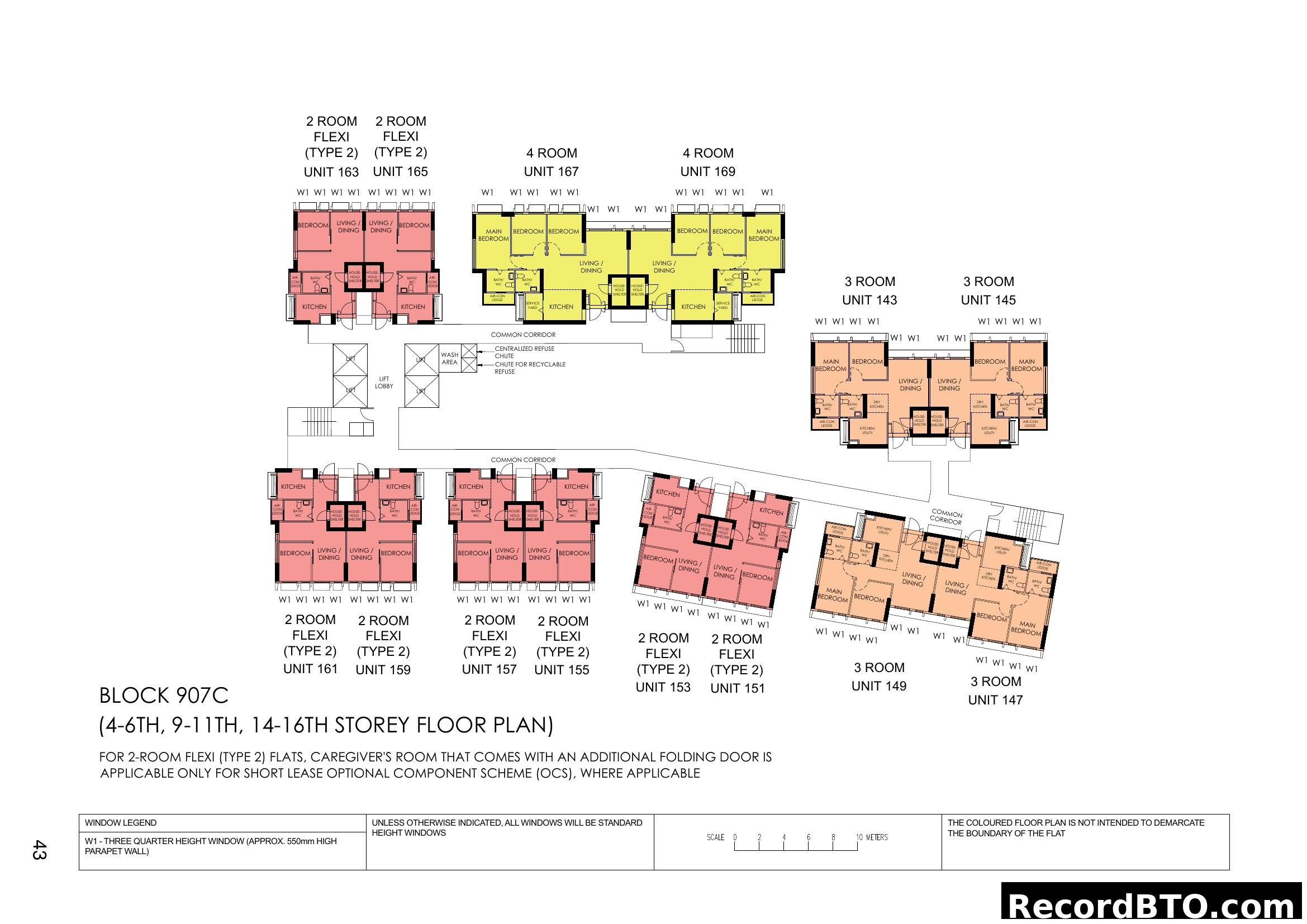 Block 907C (4-6th, 9-11th, 14-16th Storey) Floor Plan