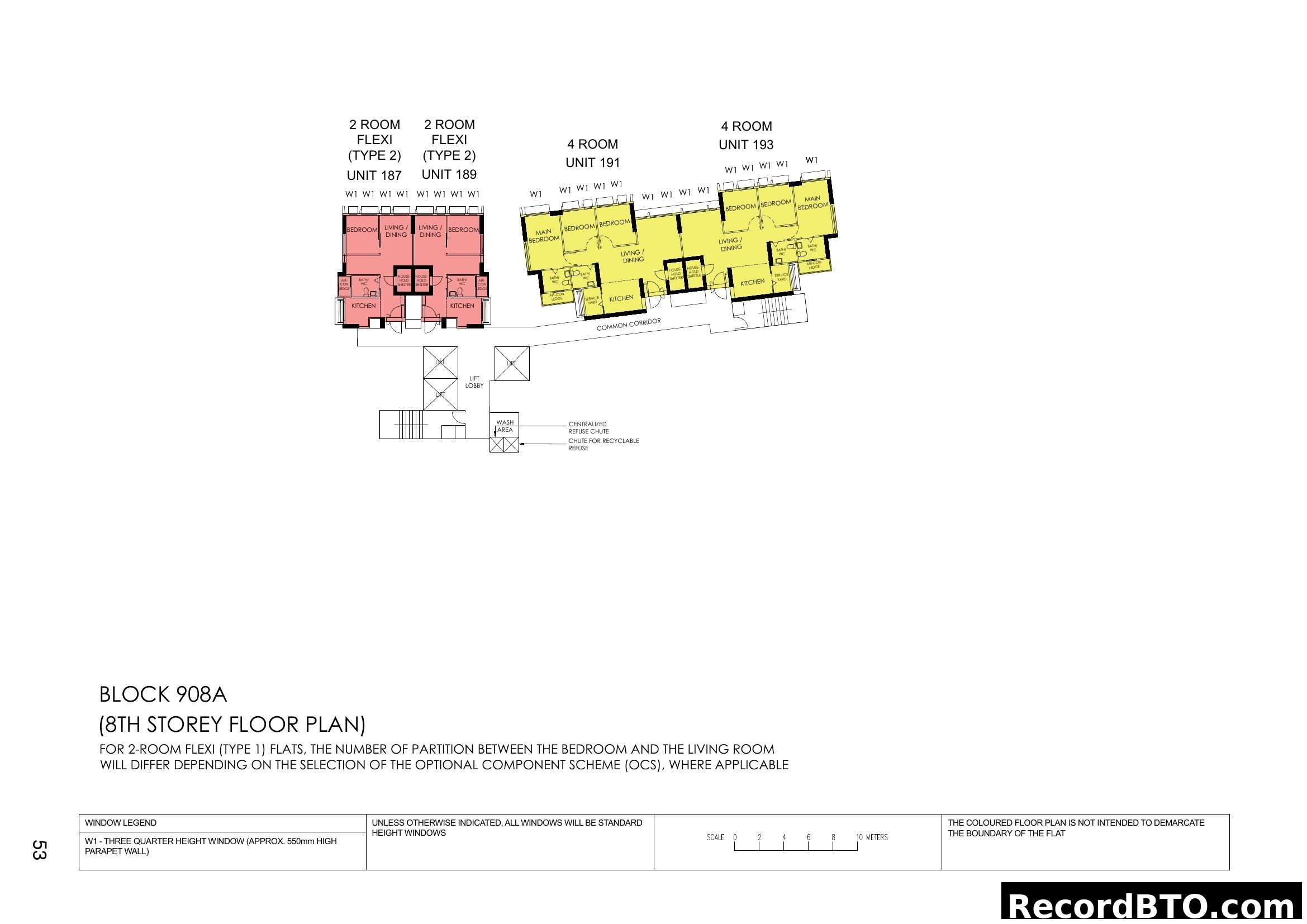 Block 908A 8th Storey Floor Plan with Unit Layouts