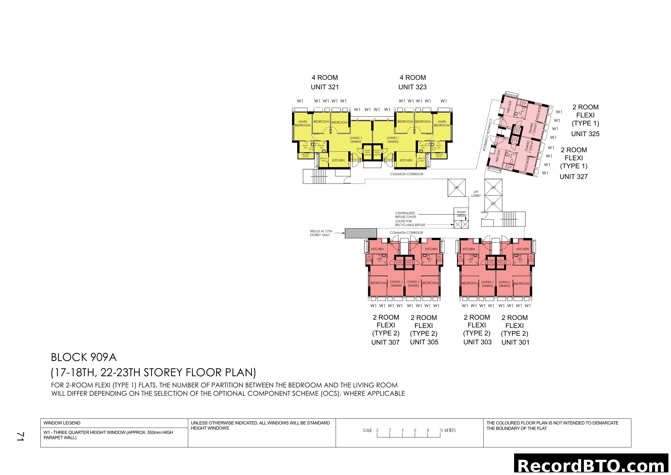 Block 909A Floor Plan (17-18th, 22-23rd Storey)