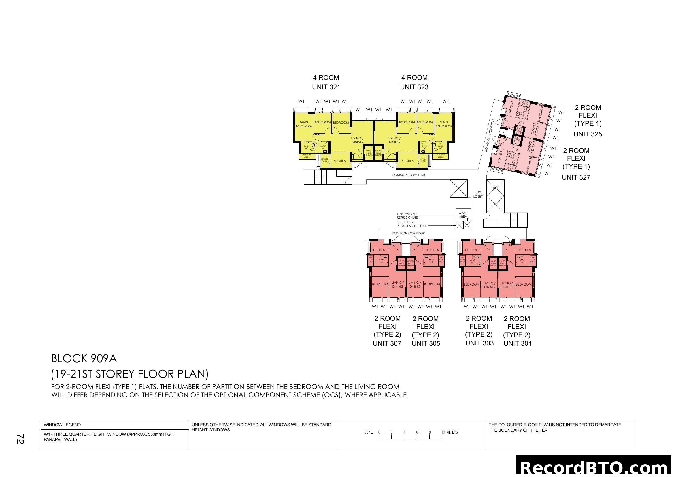 Block 909A Floor Plan (19-21st Storey)