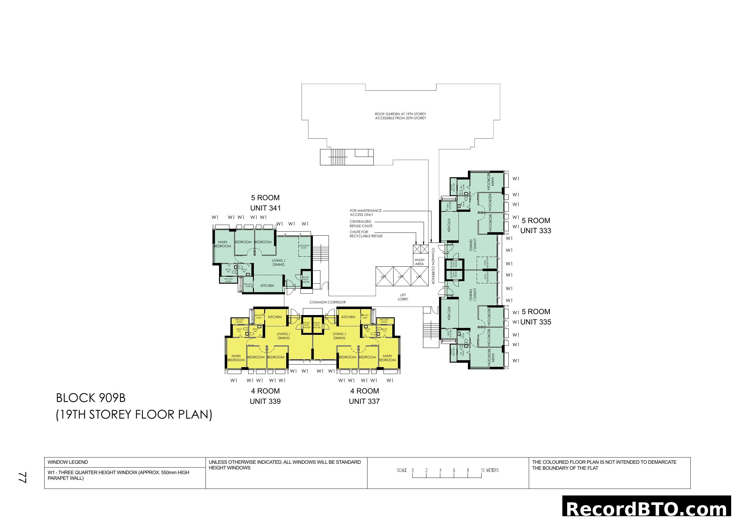 Block 909B, 19th Storey Floor Plan with Multiple Units