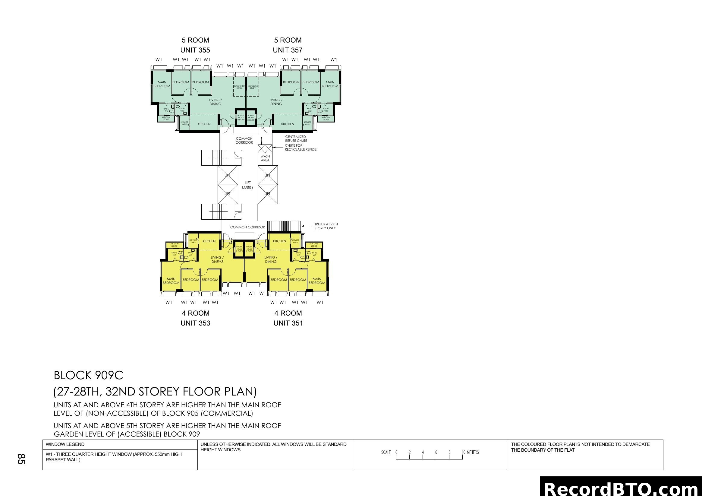 Block 909C Floor Plans (27-28th, 32nd Storey)
