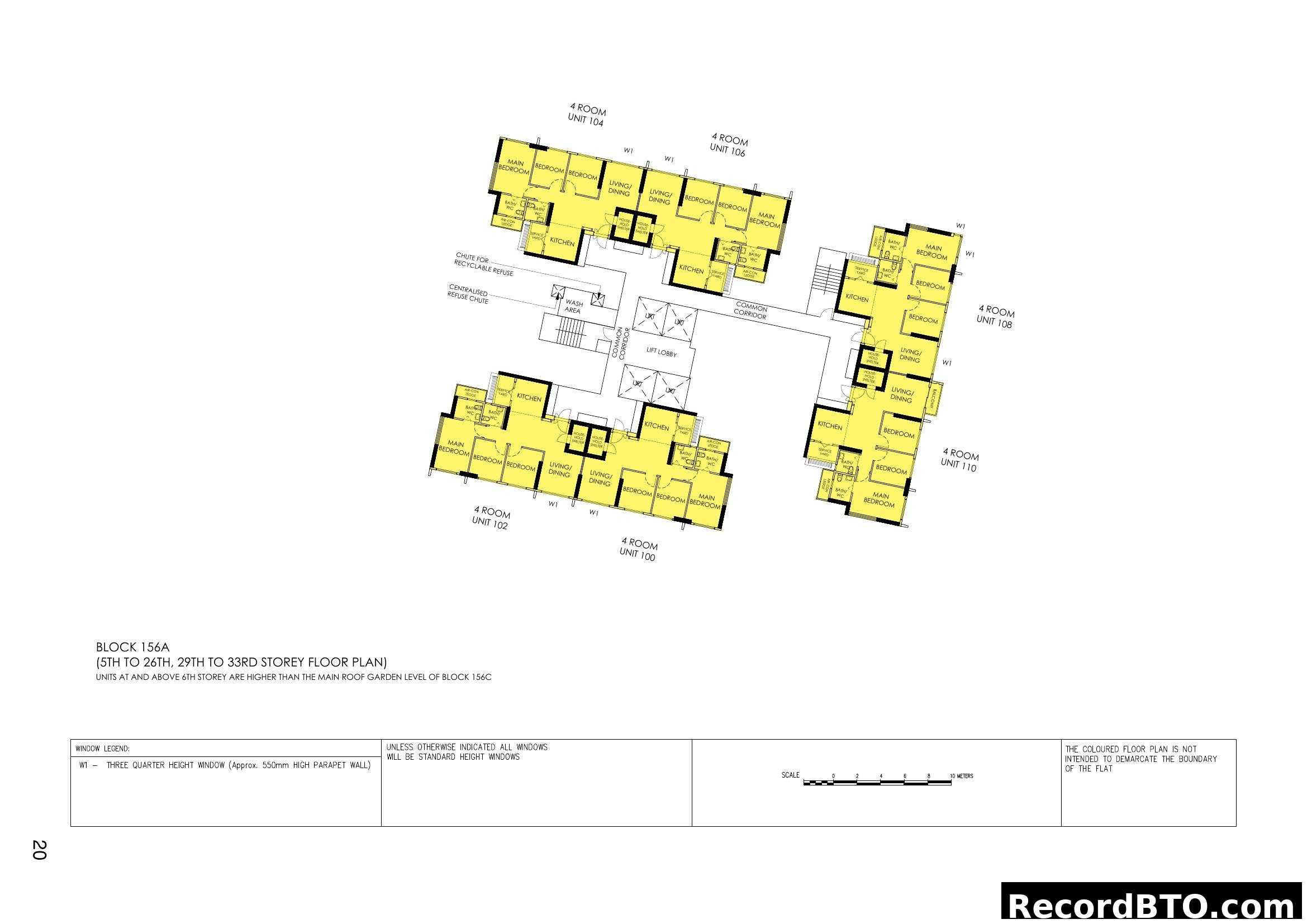 Block 156A (5th-26th, 29th-33rd Storey Floor Plan)