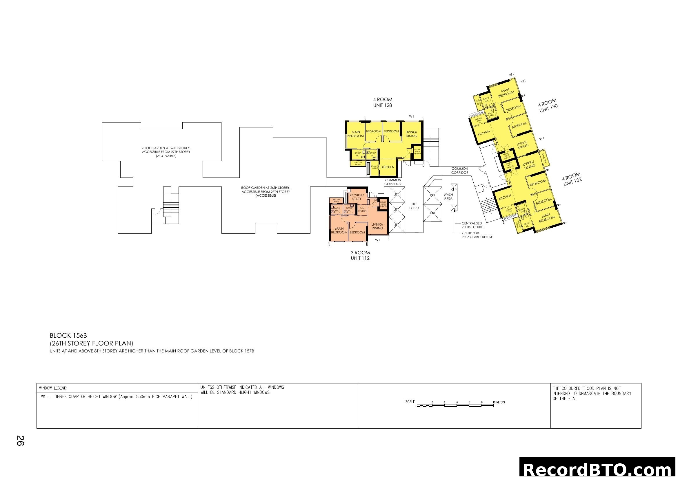 Block 156B 26th Storey Floor Plan with Unit Layouts