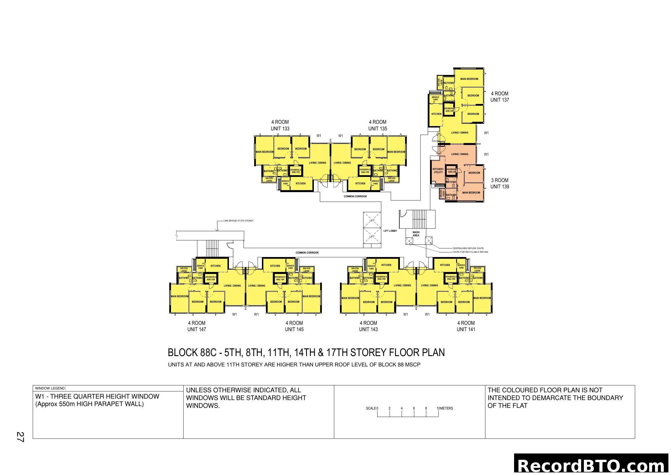 BLOCK 88C - 5TH, 8TH, 11TH, 14TH & 17TH STOREY FLOOR PLAN